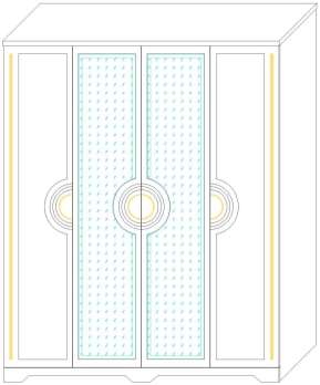 Шкаф 4-х дверный Луиза