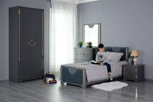 Кровать 90*200 Луиза Антрацит