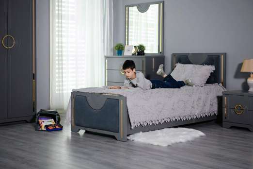 Кровать 90*200 Луиза Антрацит