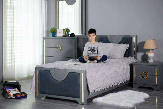 Кровать 90*200 Луиза Антрацит