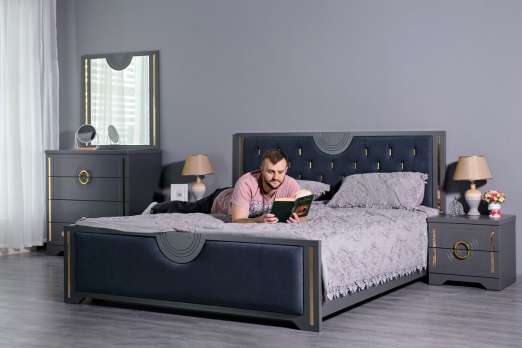 Кровать 180*200 Луиза Антрацит