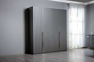 Шкаф 4-х дверный  ш.2000 выс.2200 гл.520 графит