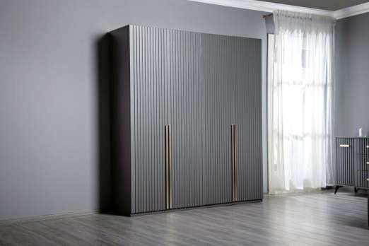 Шкаф 4-х дверный  ш.2000 выс.2200 гл.520 графит