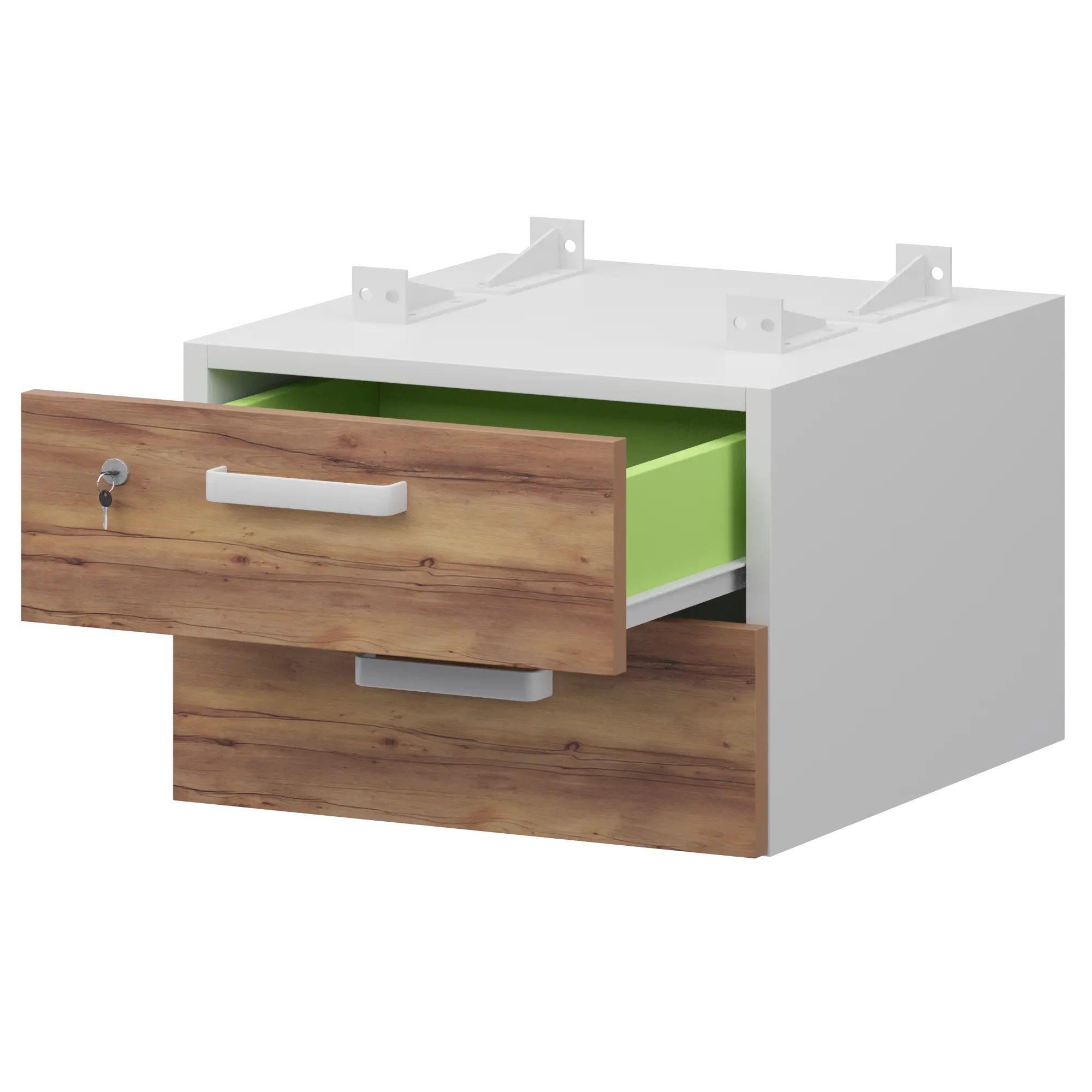 Тумба подвесная для столов на м/каркасе гл.600 мм Смарт СМТ-2ПД.60 Белый/Таксония