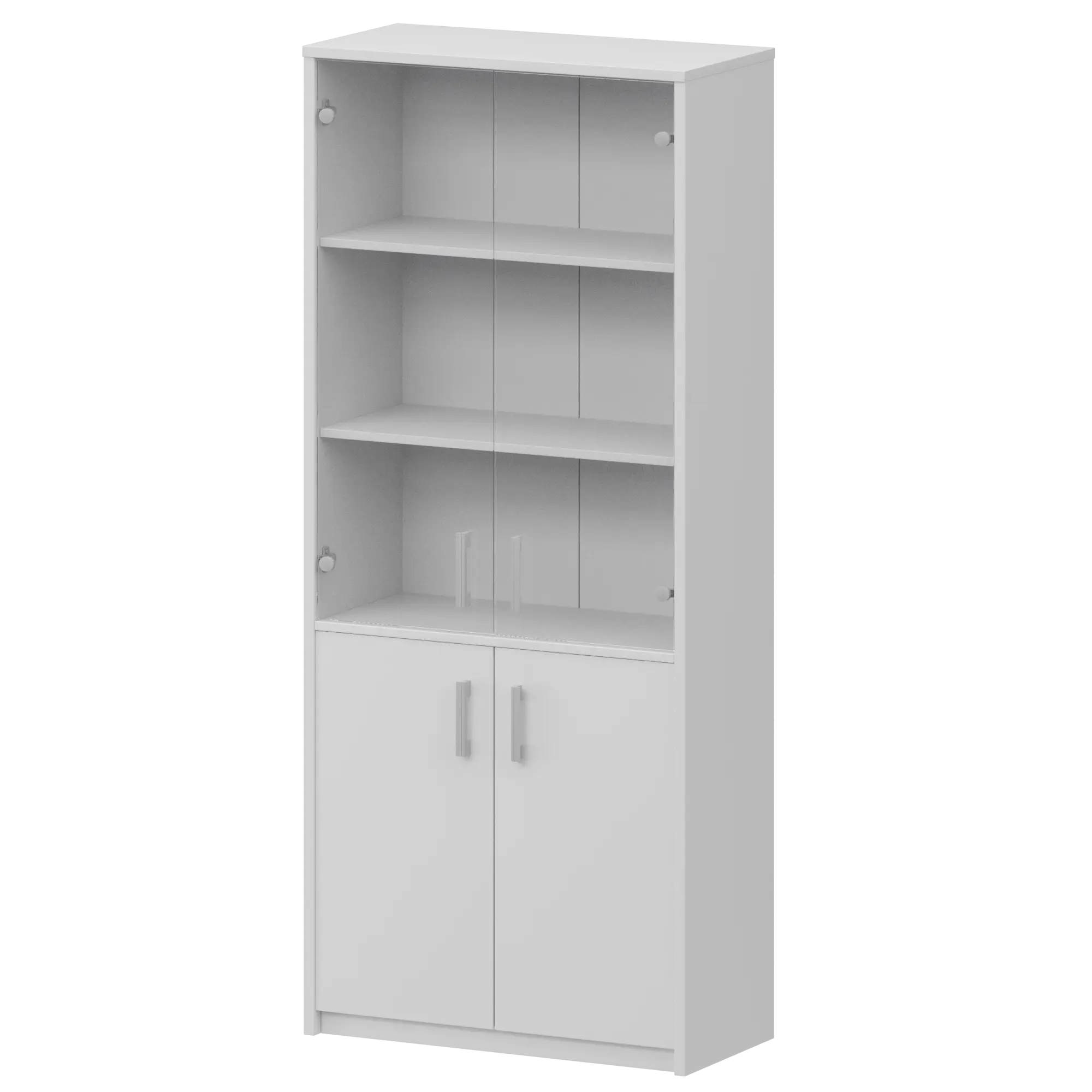 Шкаф комбинированный с прозрачным стеклом Арго А-310/А-стл310пр Белый