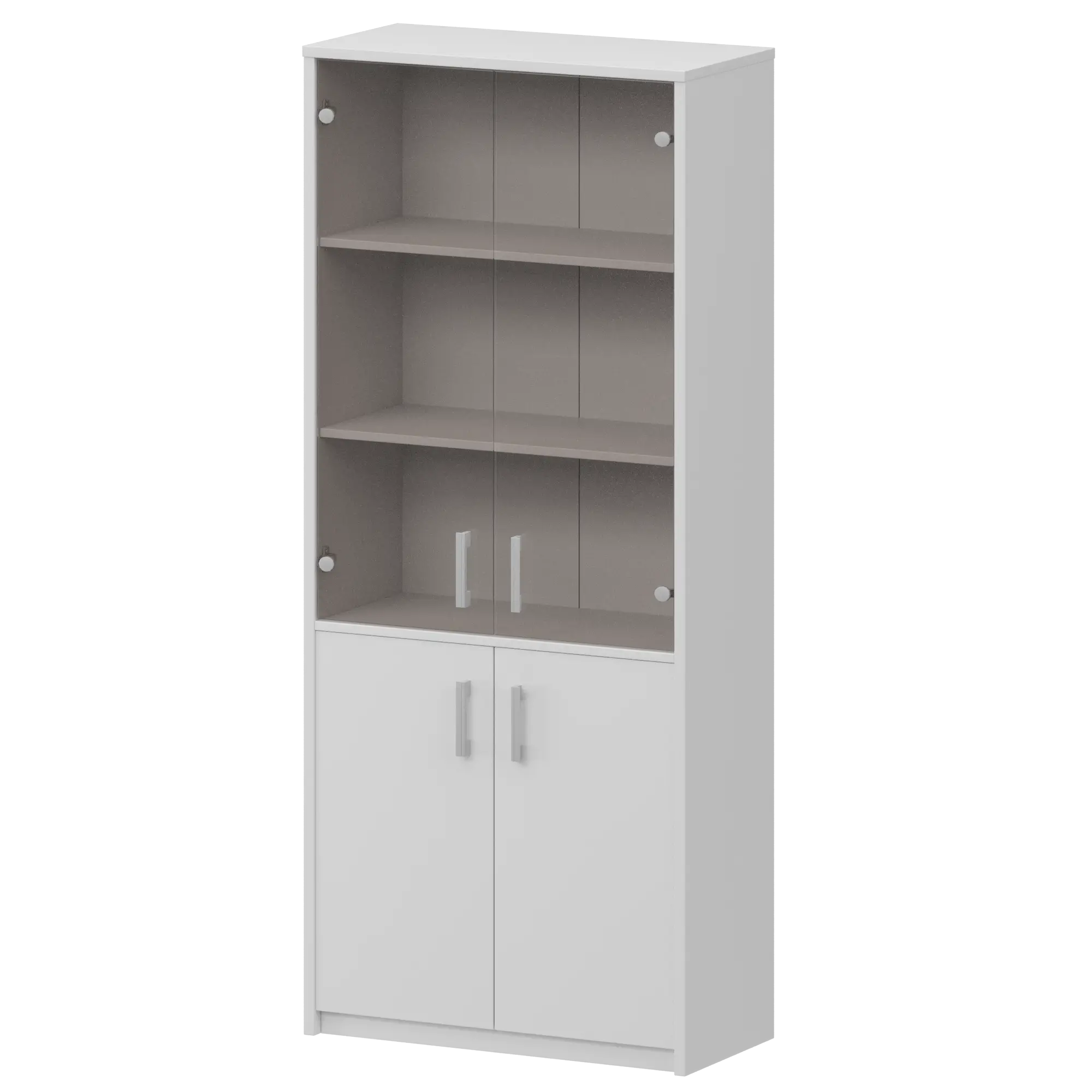 Шкаф комбинированный с тонированным стеклом Арго А-310/А-стл310тон Белый