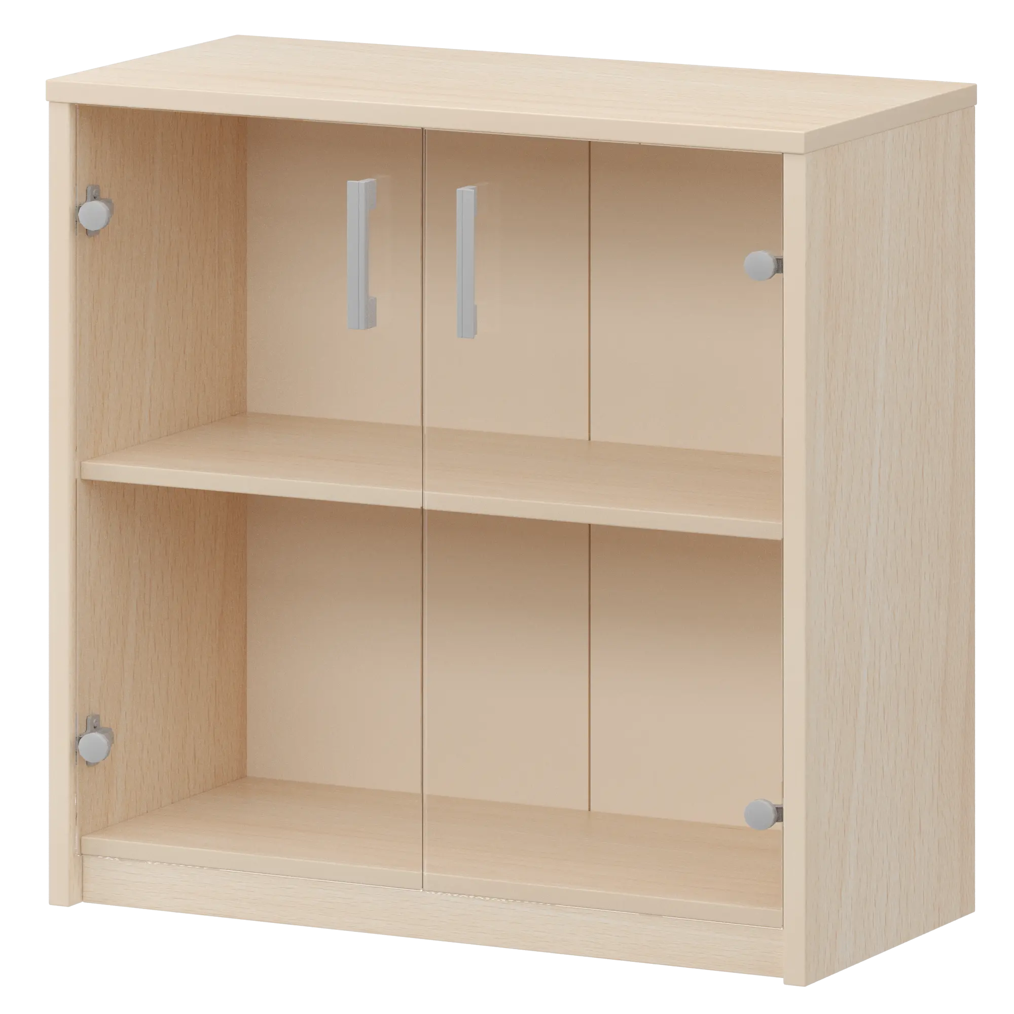 Стеллаж низкий с прозрачным стеклом Арго А-302/А-стл302пр Бук