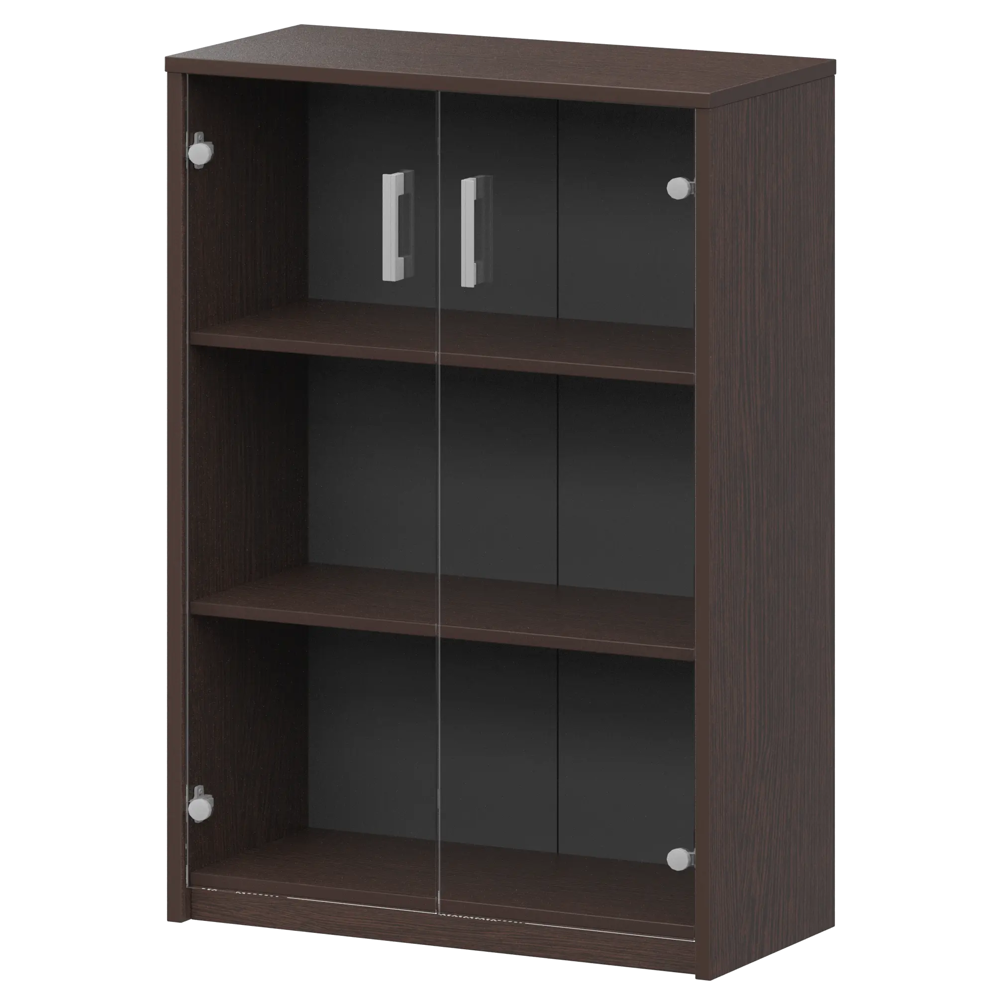 Стеллаж средний с прозрачным стеклом Арго А-304/А-стл304пр Дуб венге