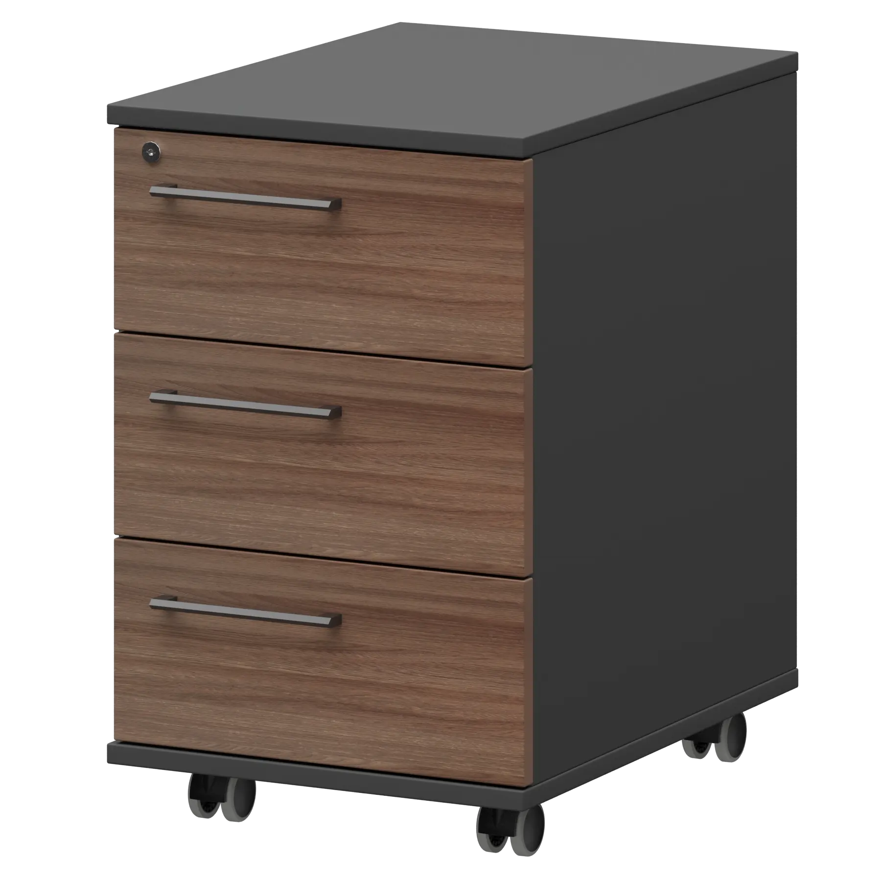 Тумба мобильная/подвесная правая Кортез KZT-61R Темный шимо/Графит