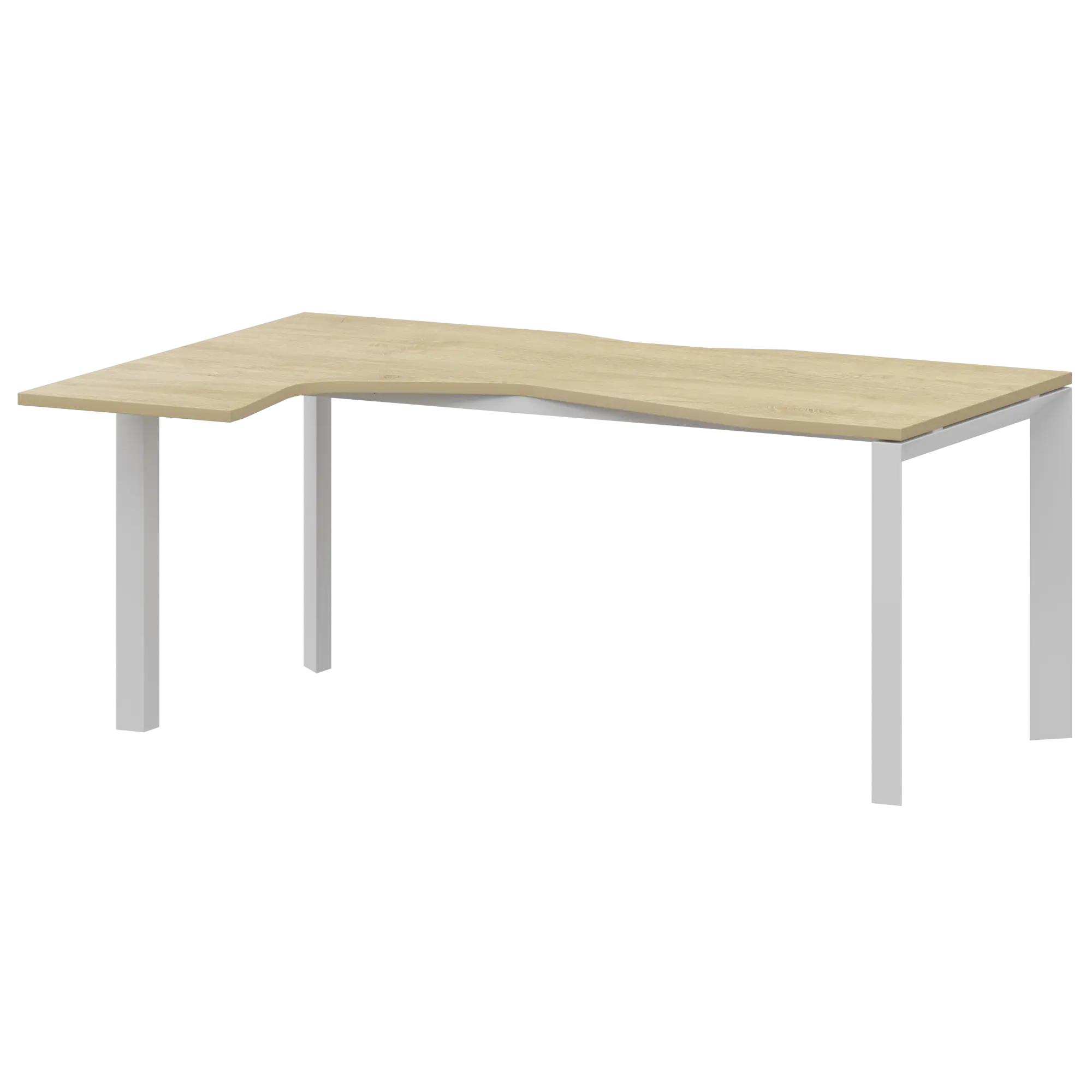 Стол эргономичный левый на металлокаркасе Аргентум-МП НТМП.П-060.ЛВ Баттл Рок/Белый