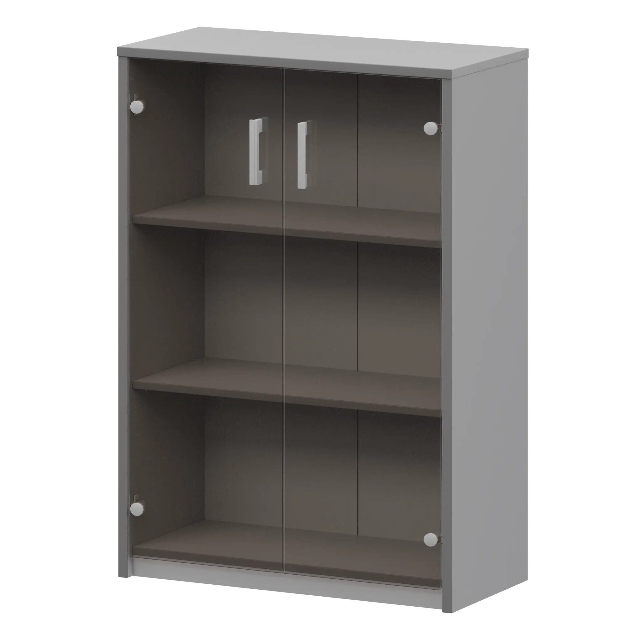 Стеллаж средний с тонированным стеклом Арго А-304/А-стл304тон Серый