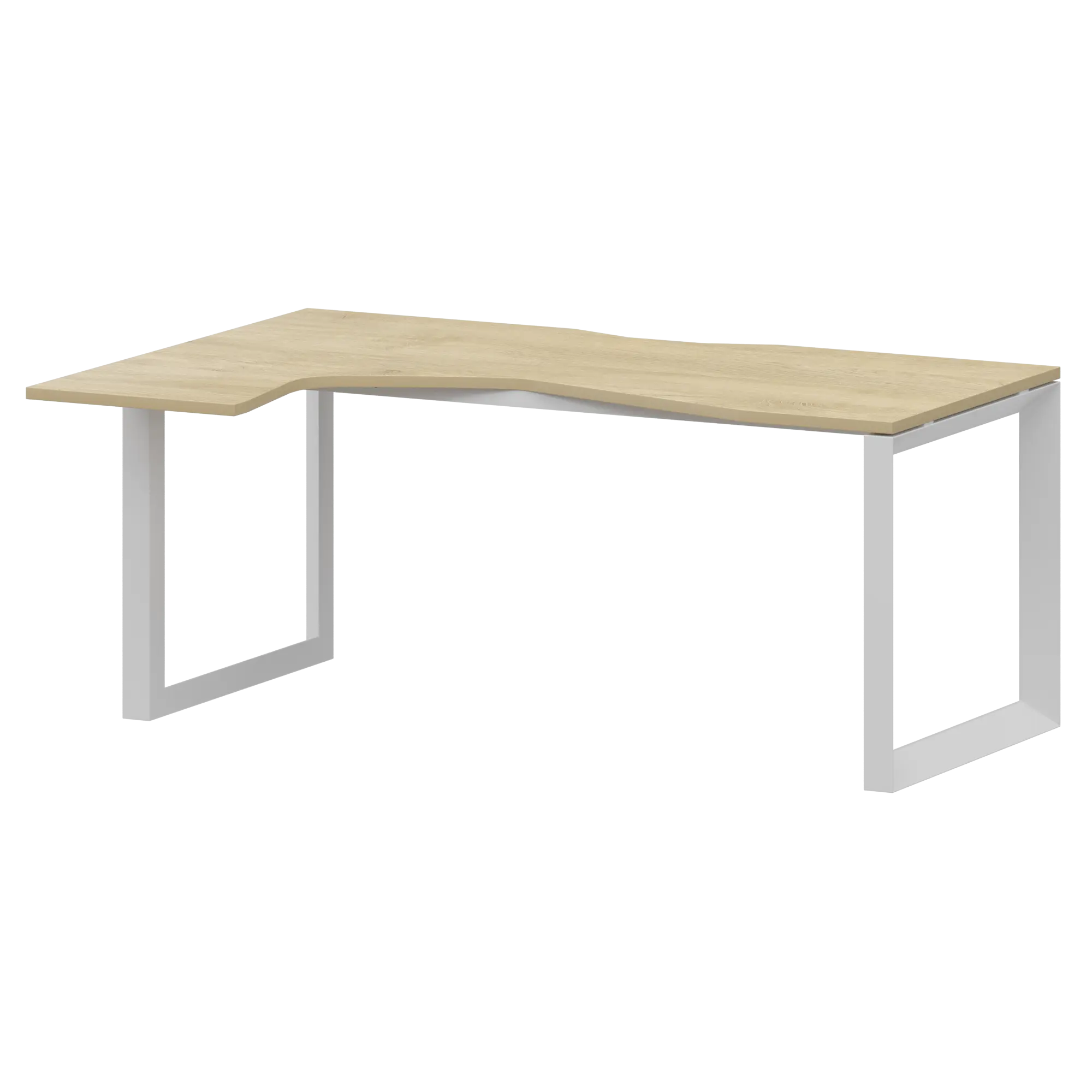 Стол эргономичный левый на металлокаркасе Аргентум-МП НТМП.О-060.ЛВ Баттл Рок/Белый