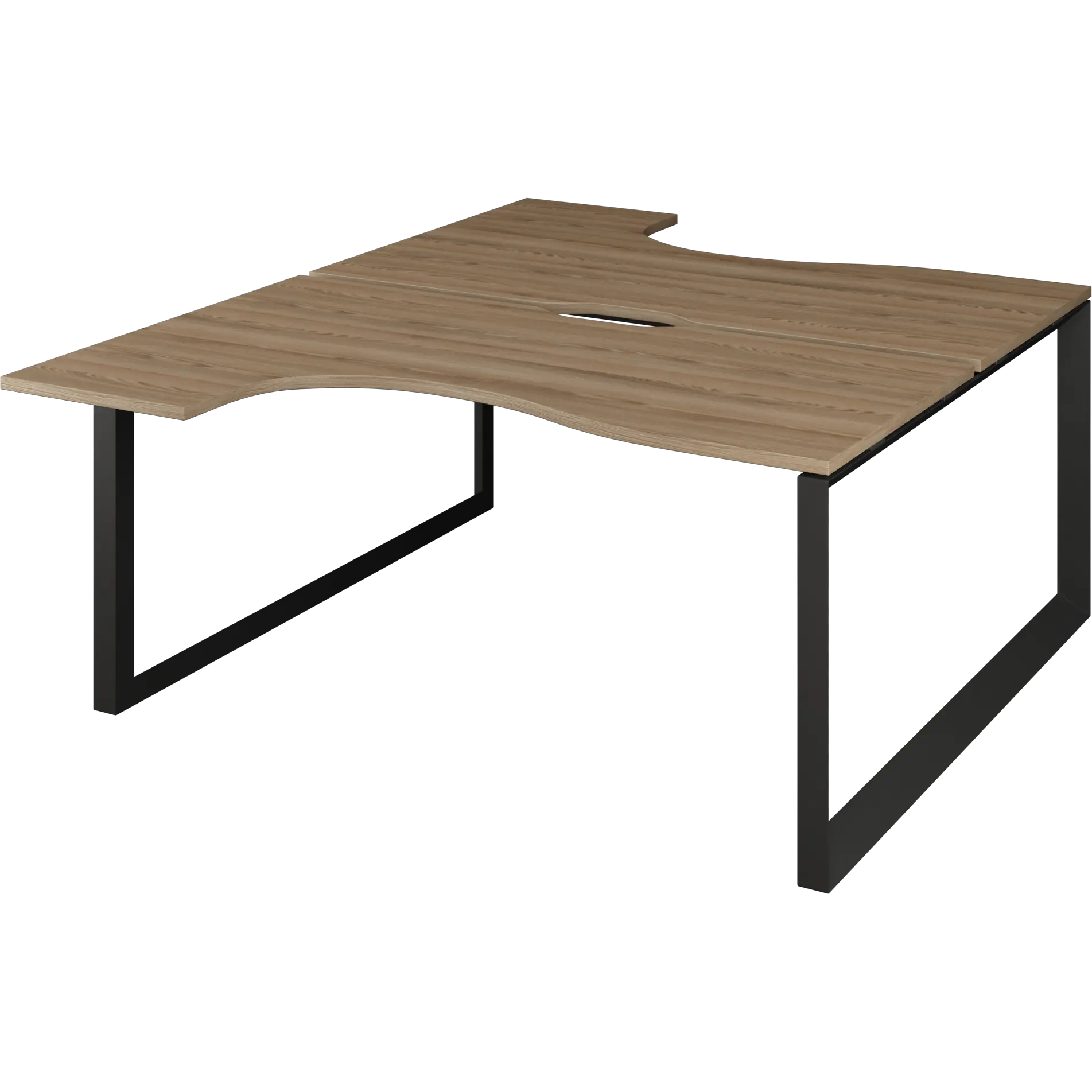 Бенч эргономичный на 2 рабочих места на металлокаркасе Аргентум-МП НТМП.О.Б2-040 Дуб сафари/Антрацит