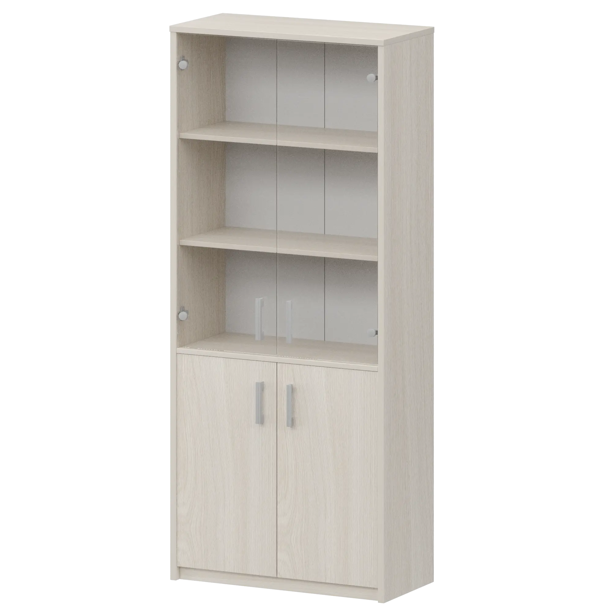 Шкаф комбинированный с прозрачным стеклом Арго А-310/А-стл310пр Ясень шимо