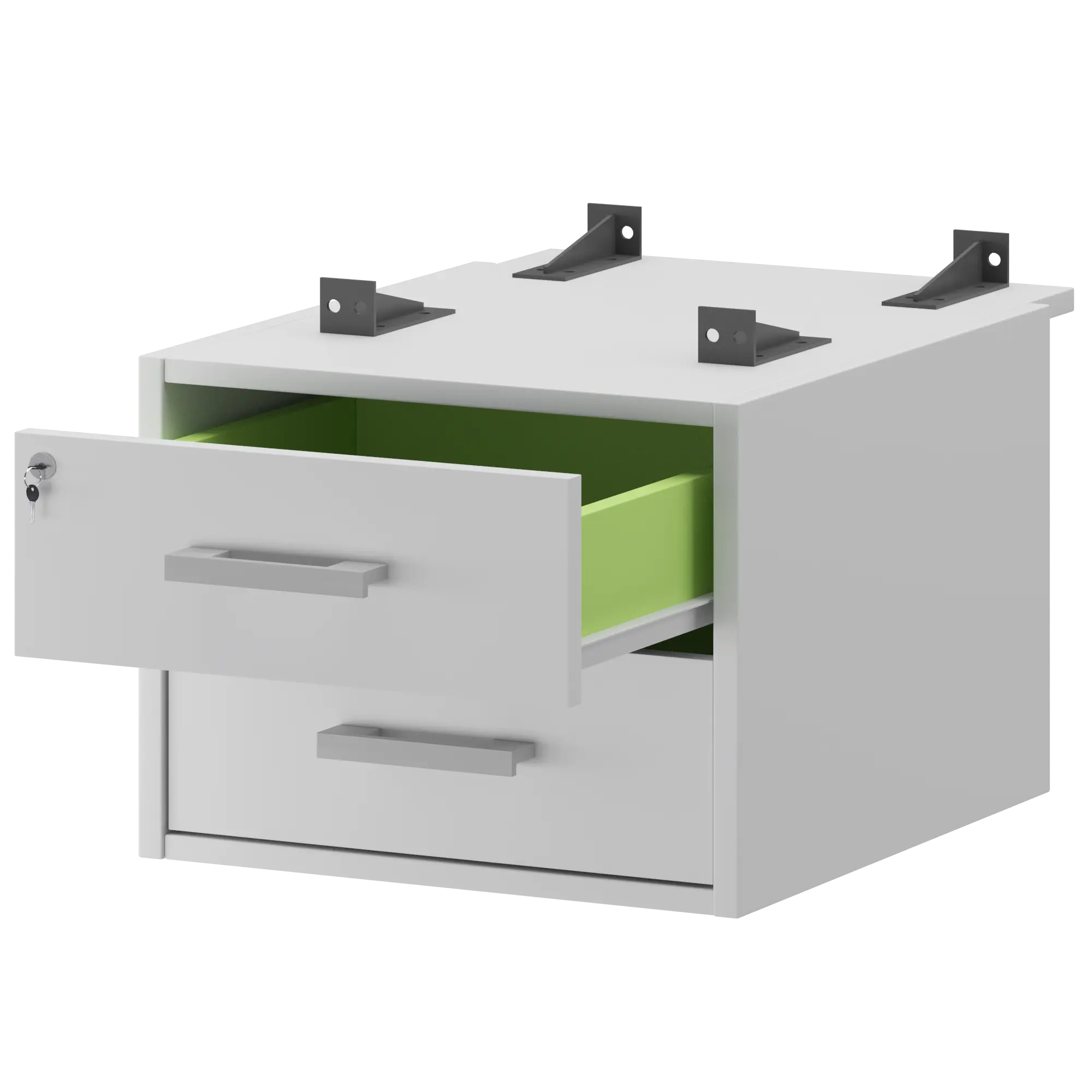 Тумба подвесная для столов на м/каркасе гл.730 мм Арго-М АМТ2-02Ц.73 Белый
