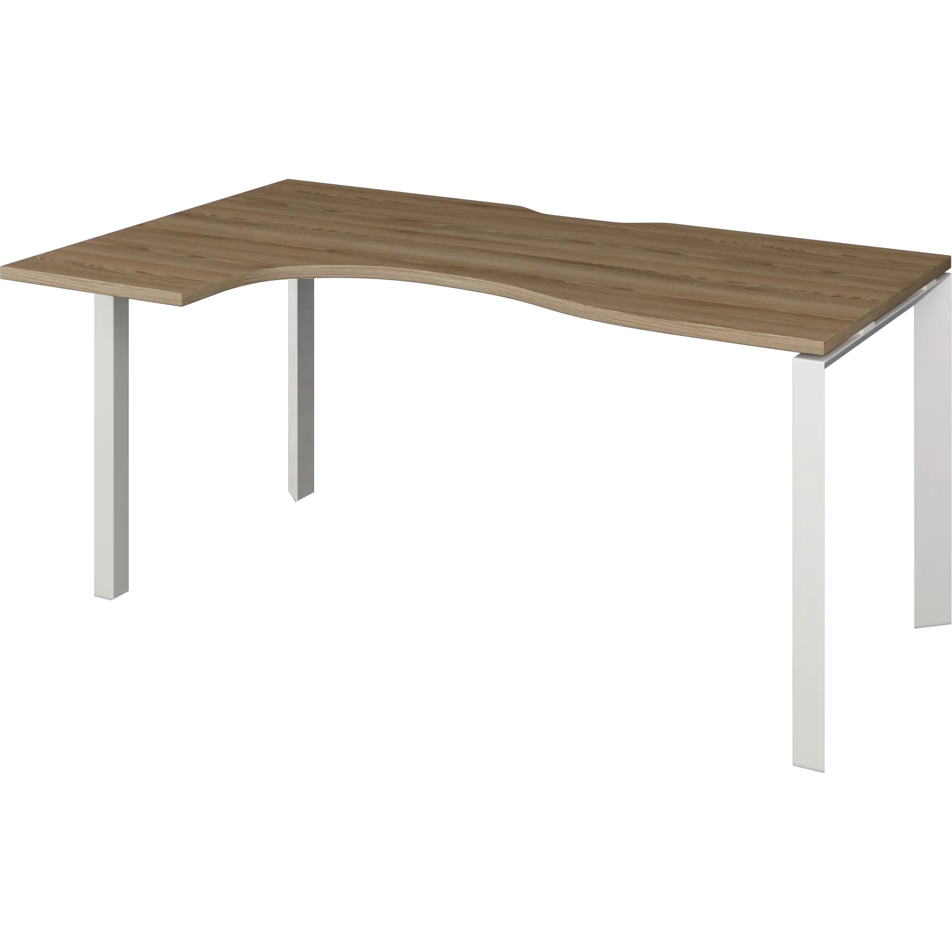 Стол эргономичный левый на металлокаркасе Аргентум-МП НТМП.П-040.ЛВ Дуб сафари/Белый