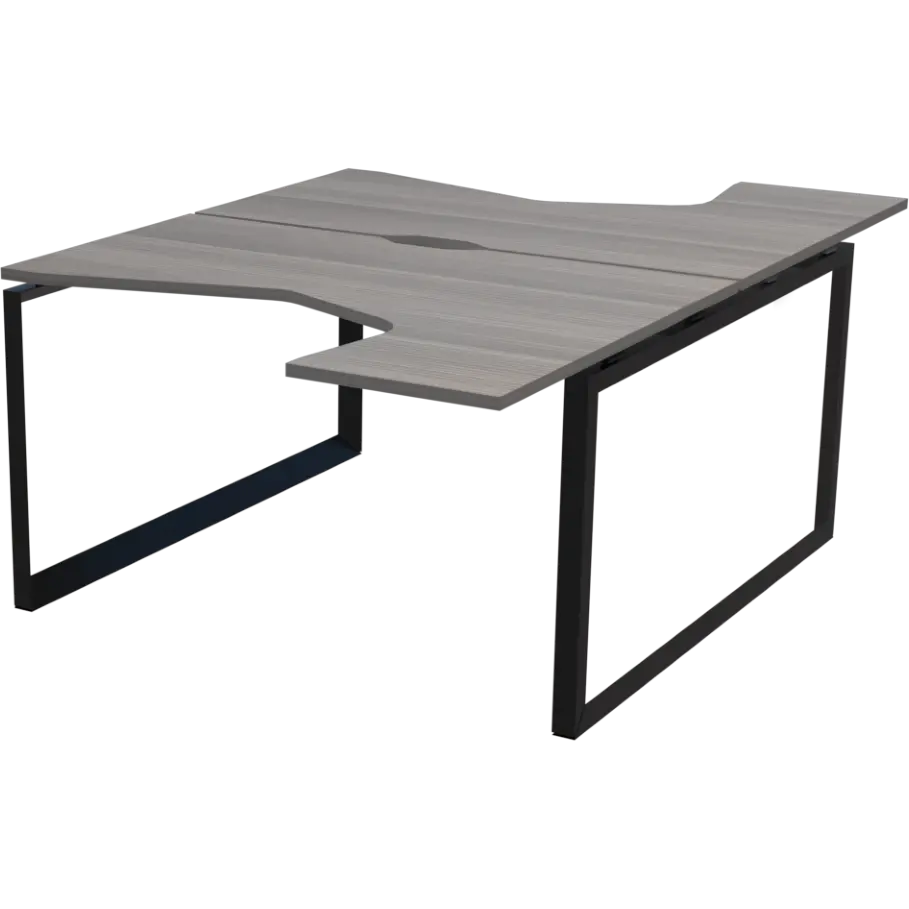 Бенч эргономичный на 2 рабочих места на металлокаркасе Аргентум-МП НТМП.О.Б2-040 Лиственница/Антрацит