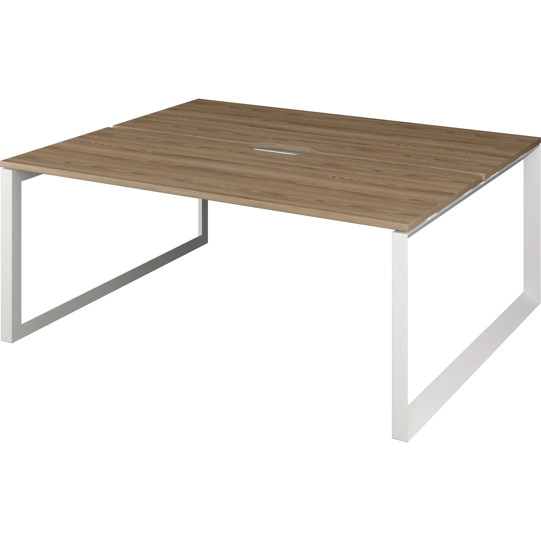 Бенч двойной на 2 рабочих места на металлокаркасе Аргентум-МП НТМП.О.Б2-200 Дуб сафари/Белый