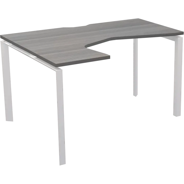 Стол эргономичный левый на металлокаркасе Аргентум-МП НТМП.П-040.ЛВ Лиственница/Белый