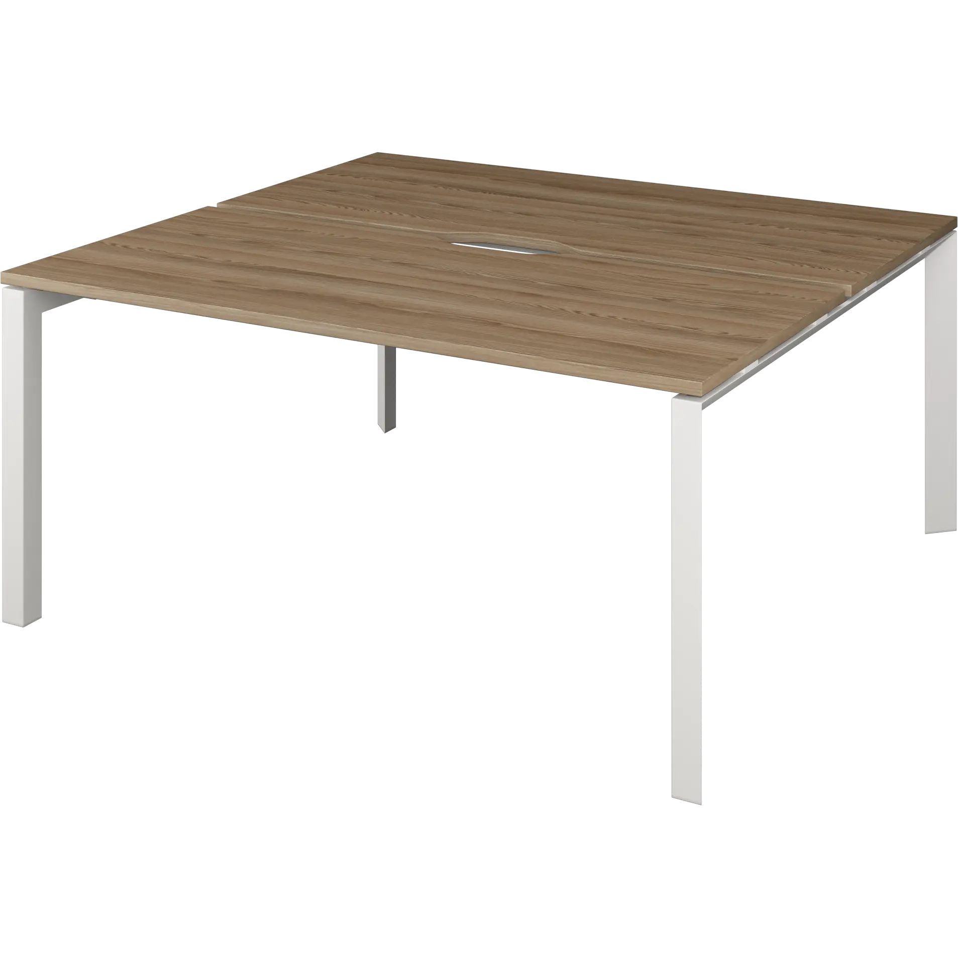 Бенч двойной на 2 рабочих места на металлокаркасе Аргентум-МП НТМП.П.Б2-160 Дуб сафари/Белый