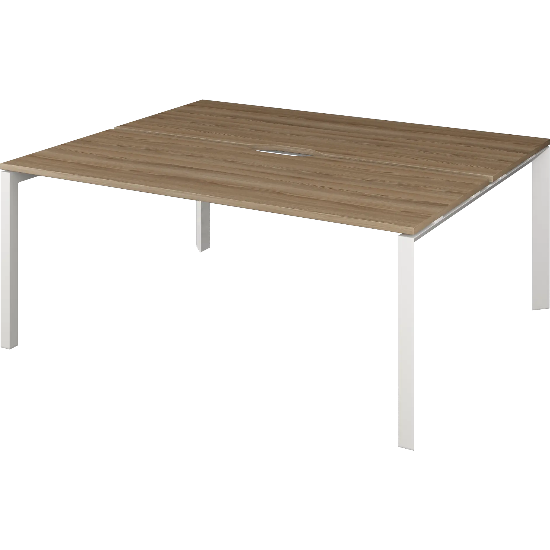 Бенч двойной на 2 рабочих места на металлокаркасе Аргентум-МП НТМП.П.Б2-180 Дуб сафари/Белый