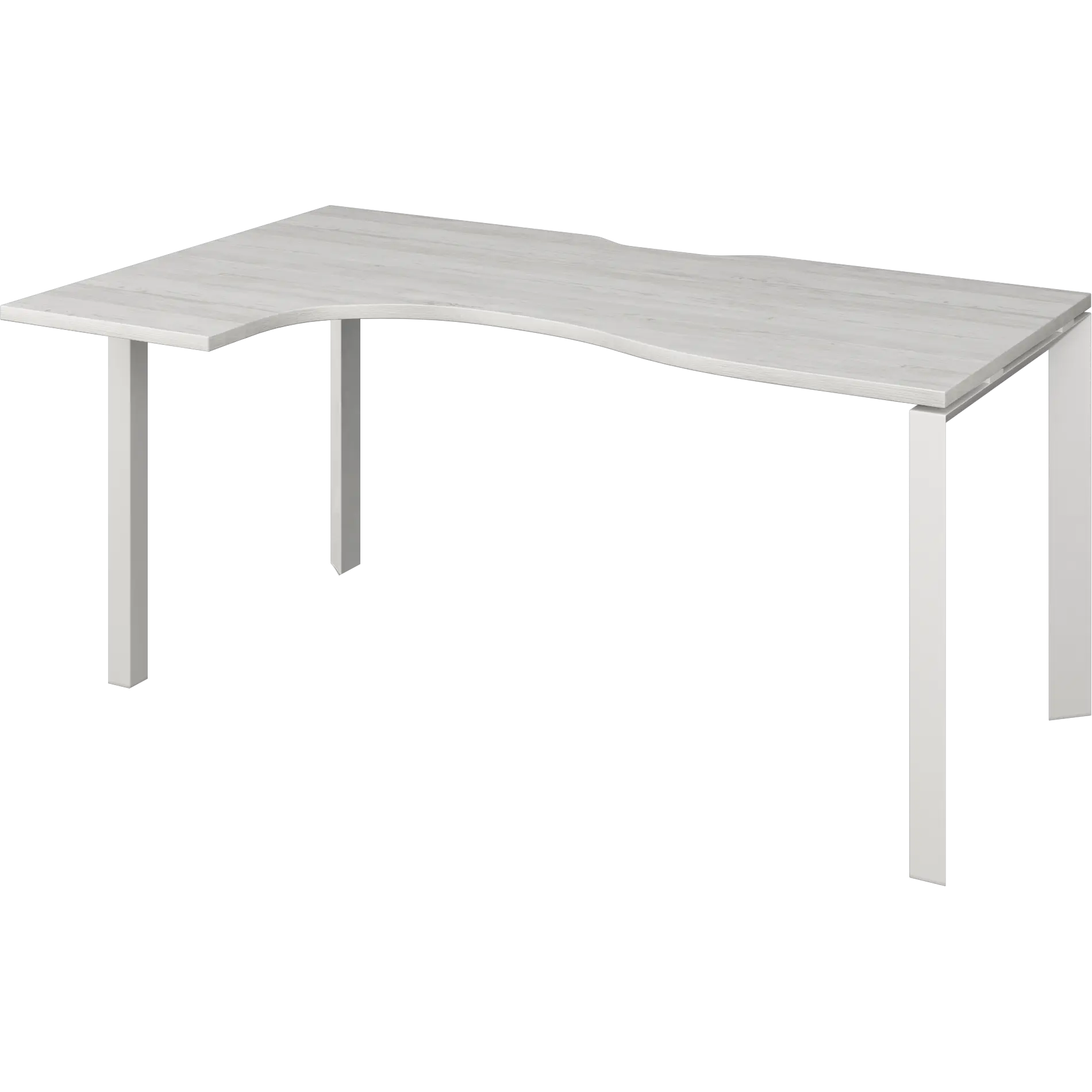 Стол эргономичный левый на металлокаркасе Аргентум-МП НТМП.П-040.ЛВ Сосна винтер/Белый