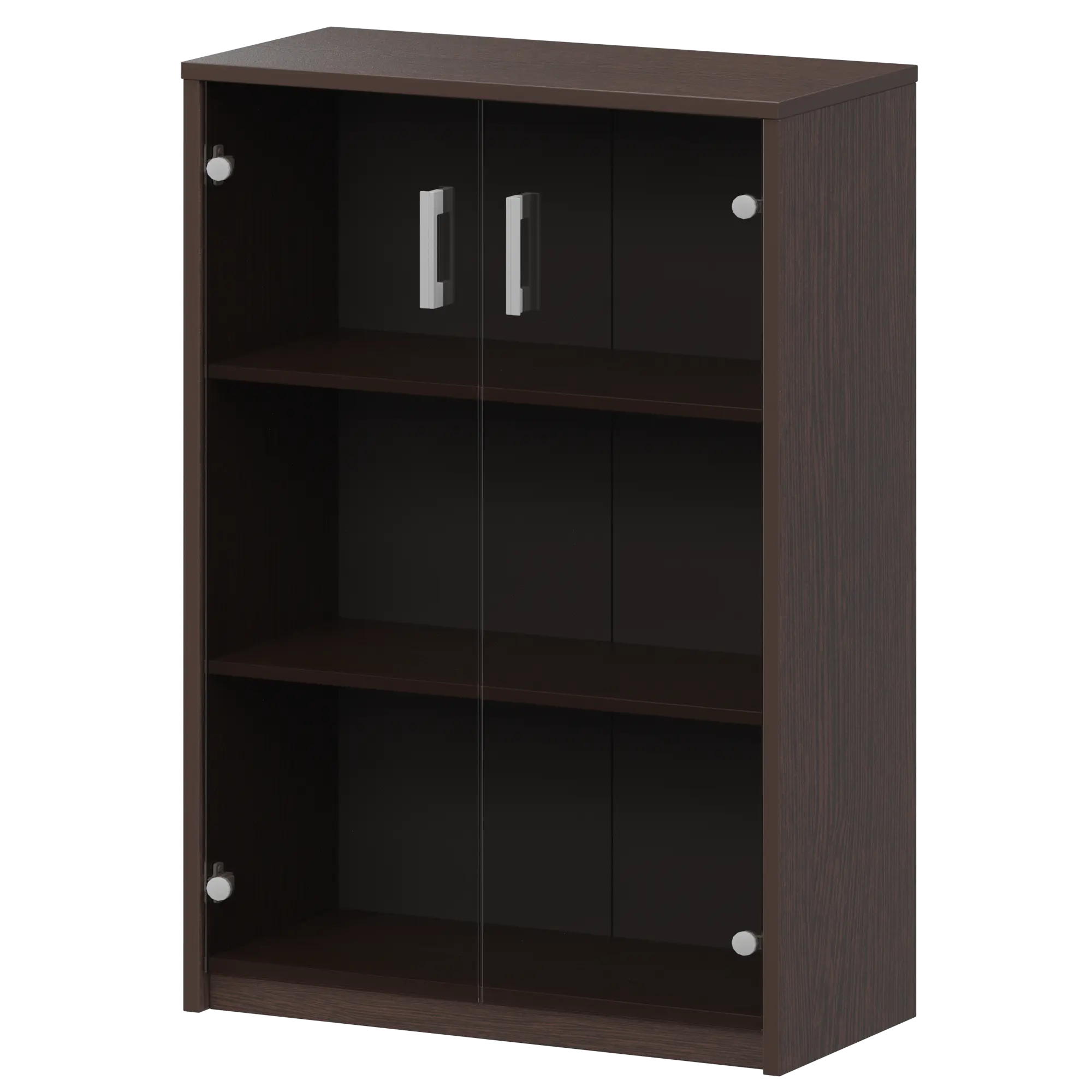 Стеллаж средний с тонированным стеклом Арго А-304/А-стл304тон Дуб венге