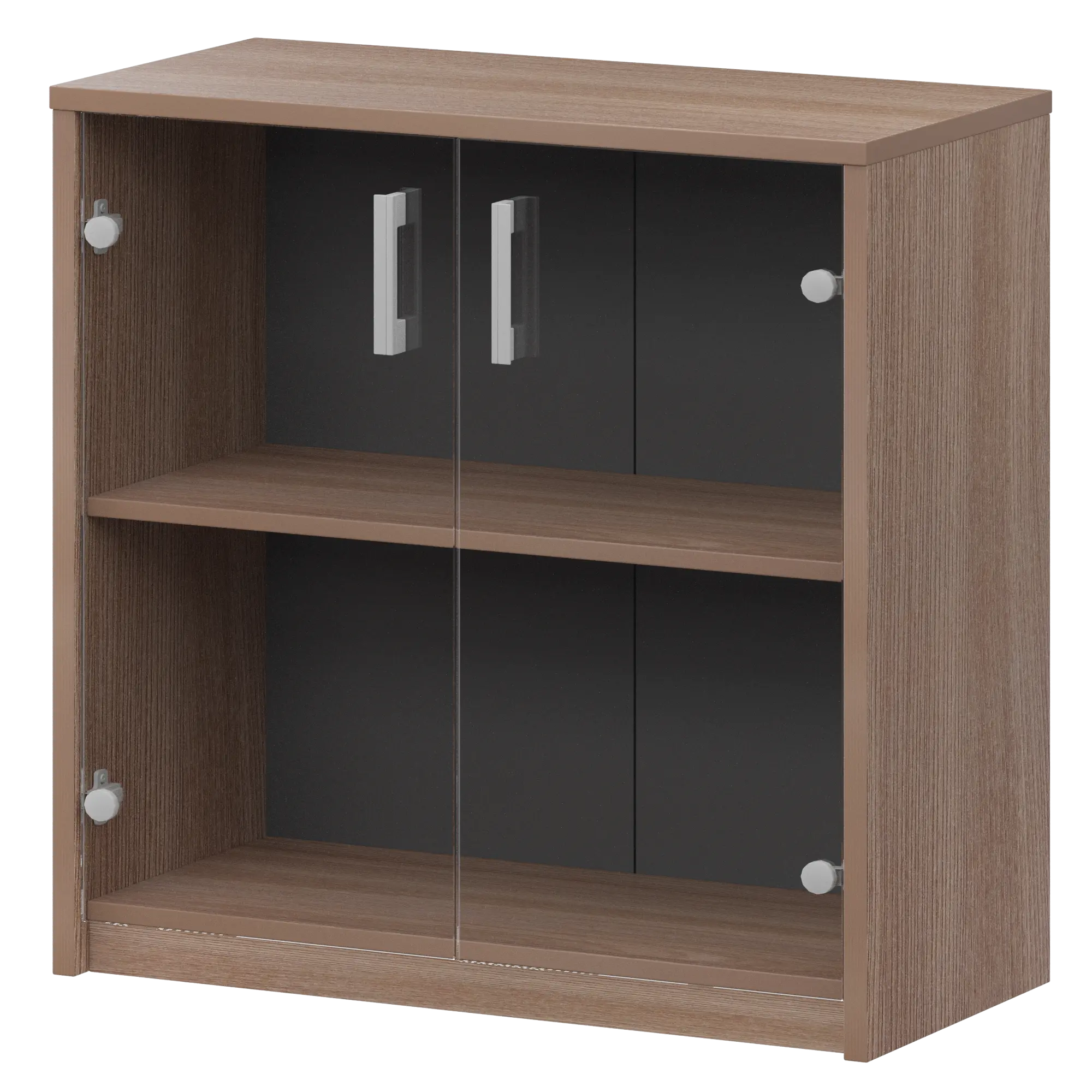 Стеллаж низкий с прозрачным стеклом Арго А-302/А-стл302пр Темный шимо