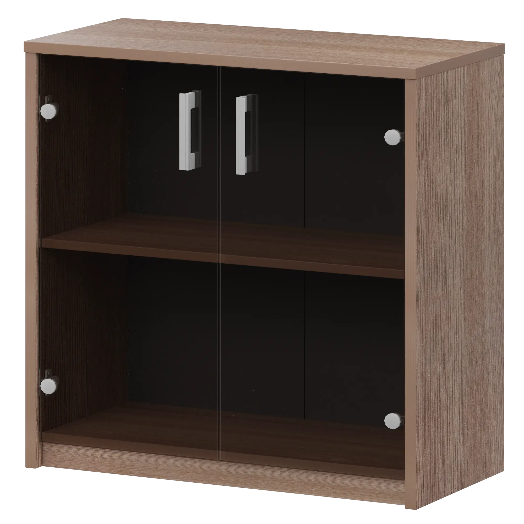 Стеллаж низкий с тонированным стеклом Арго А-302/А-стл302тон Темный шимо