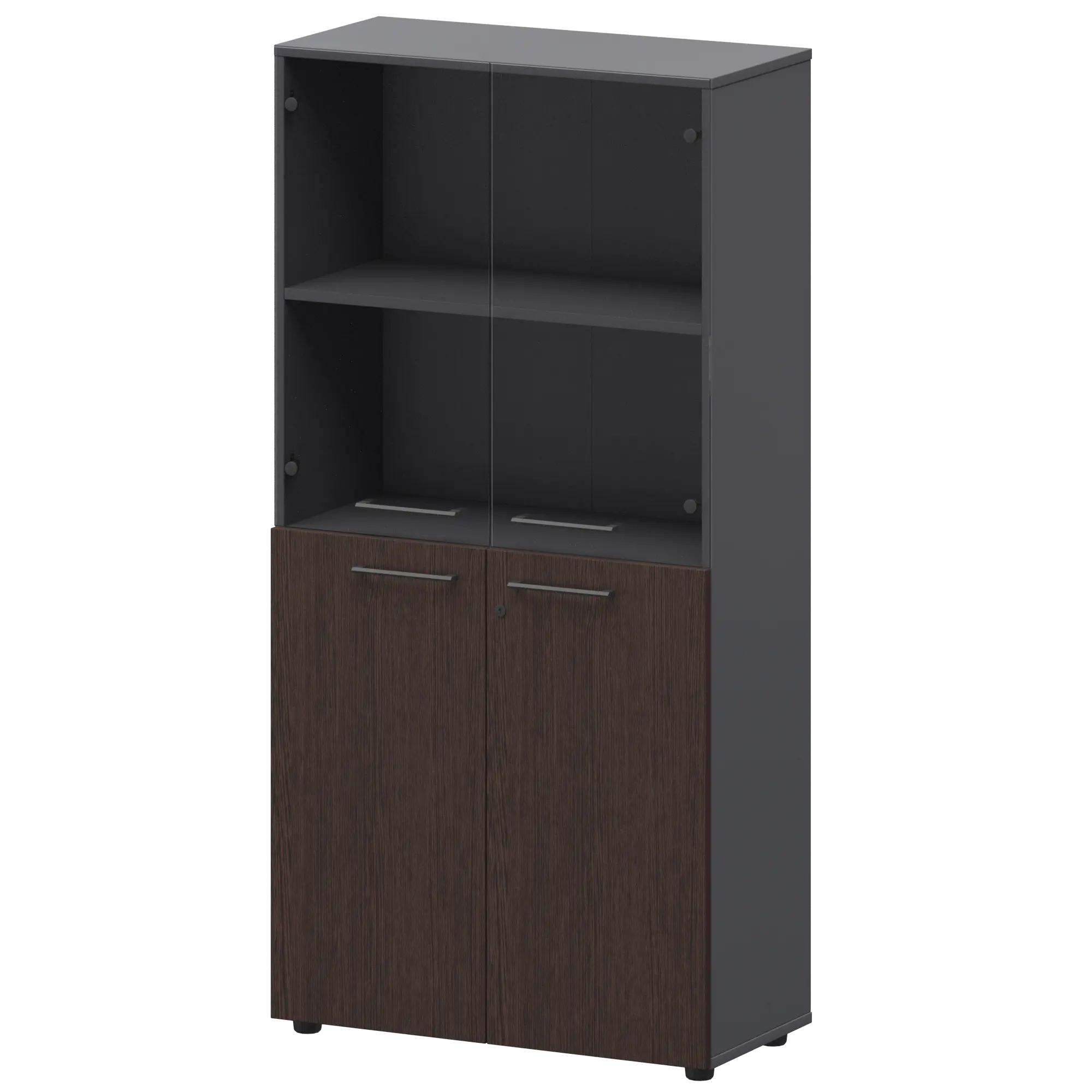 Шкаф высокий комб. Кортез СМШ48.28F.28S Дуб венге/Графит