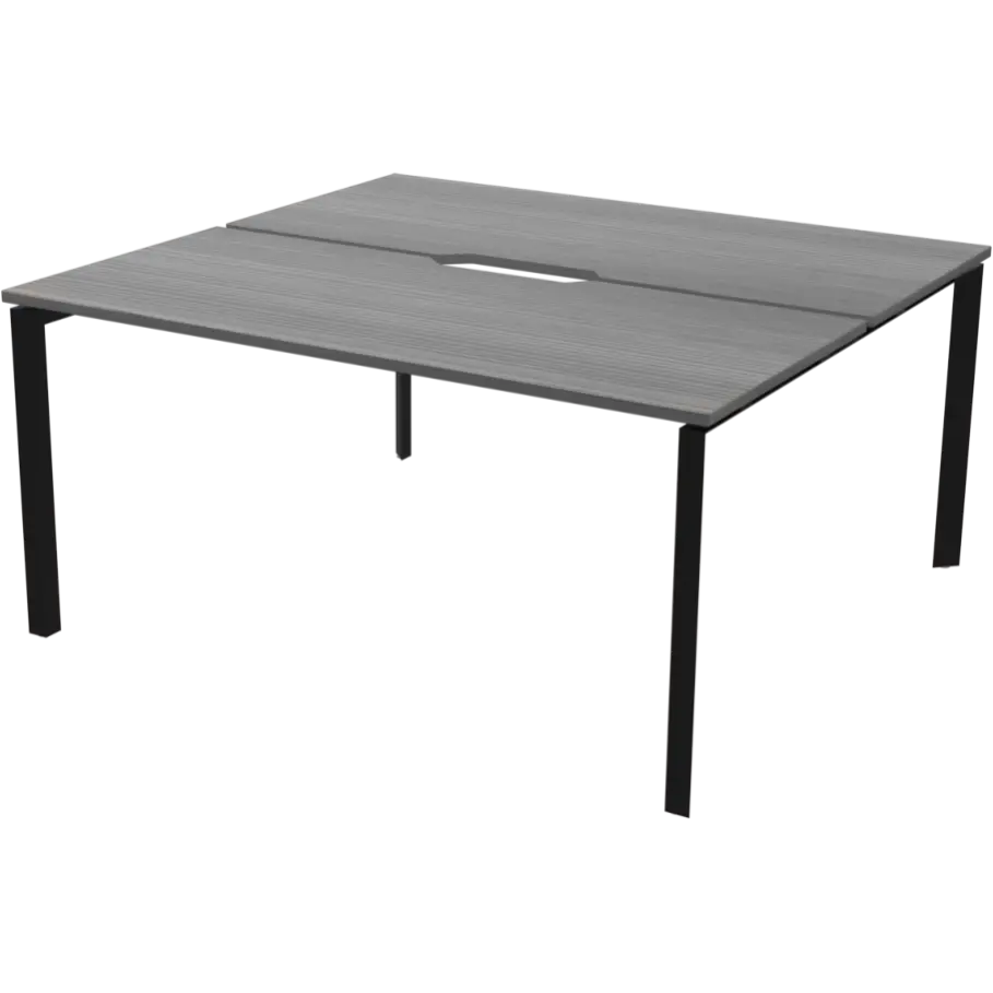 Бенч двойной на 2 рабочих места на металлокаркасе Аргентум-МП НТМП.П.Б2-140 Лиственница/Антрацит