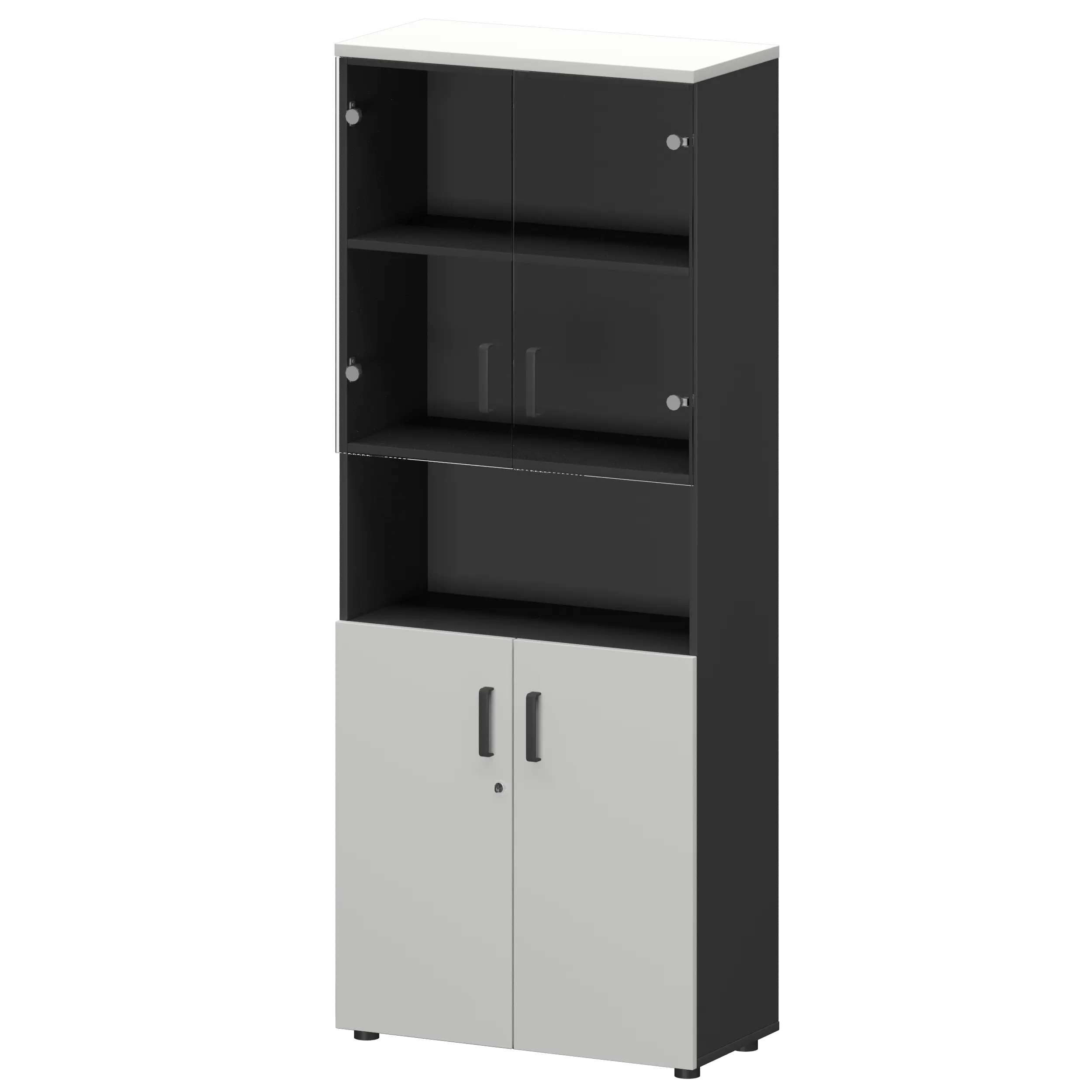 Шкаф Смарт СМШ-58Д2С2 Тип2 Графит/Белый