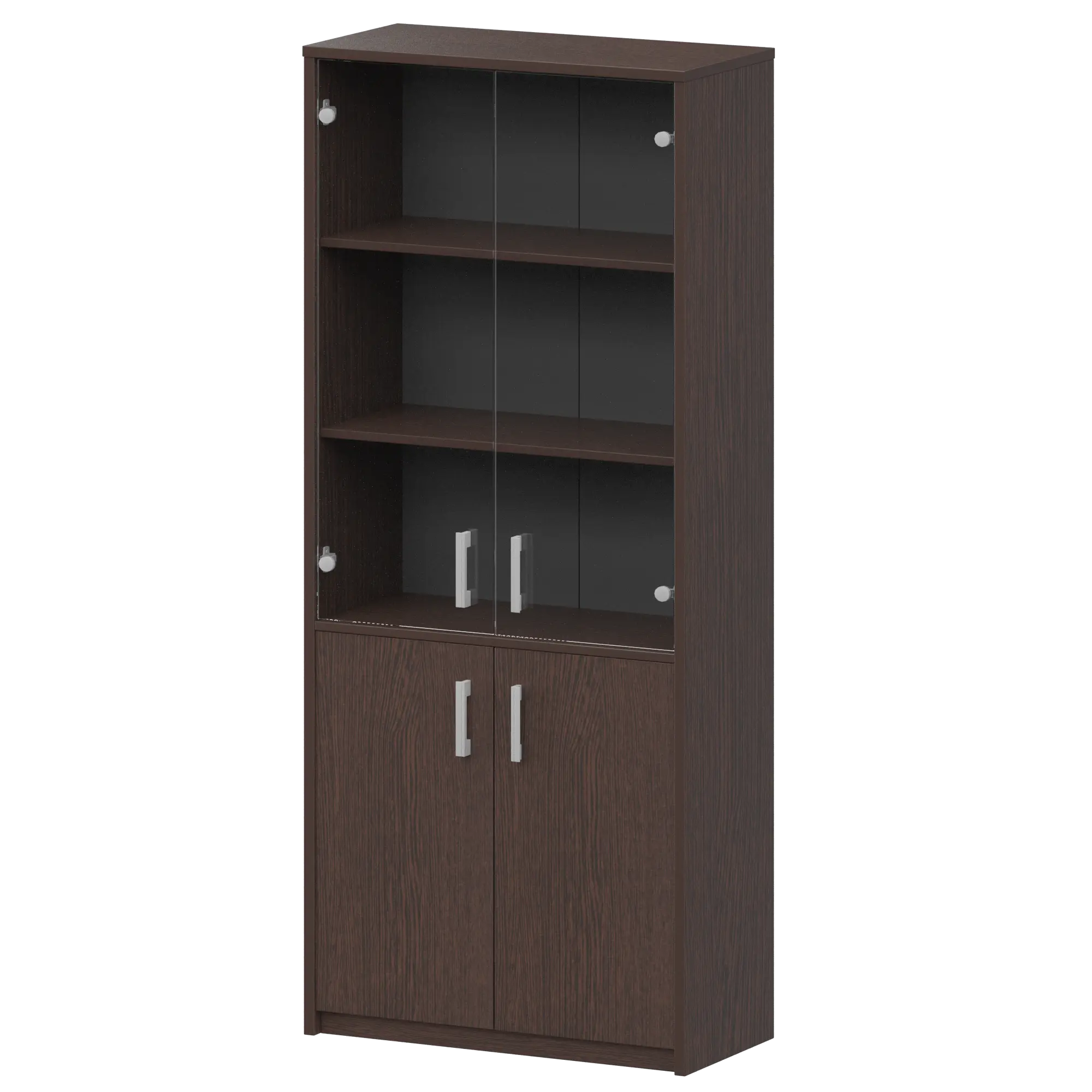 Шкаф комбинированный с прозрачным стеклом Арго А-310/А-стл310пр Дуб венге