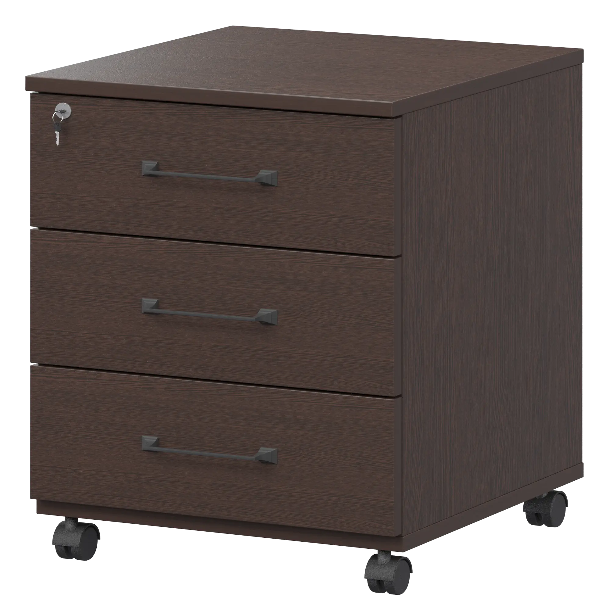 Тумба мобильная с центральным замком Приоритет К-923 Дуб венге