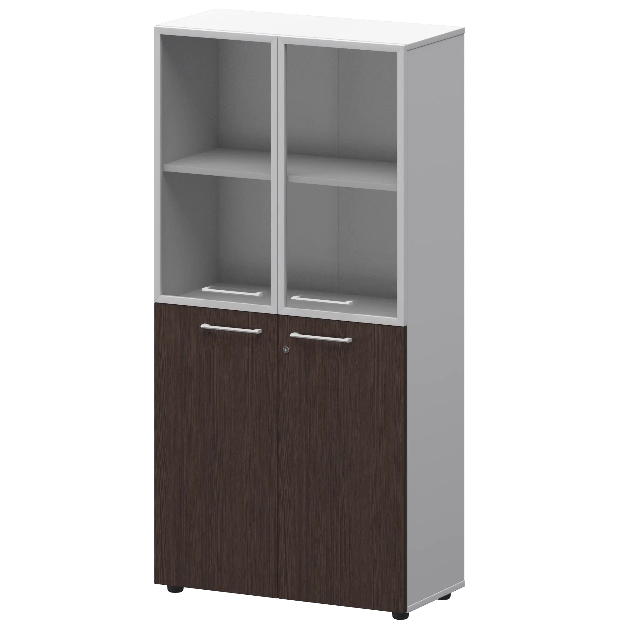 Шкаф высокий комб. Кортез СМШ48.28F.28RS(Б) Дуб венге/Белый