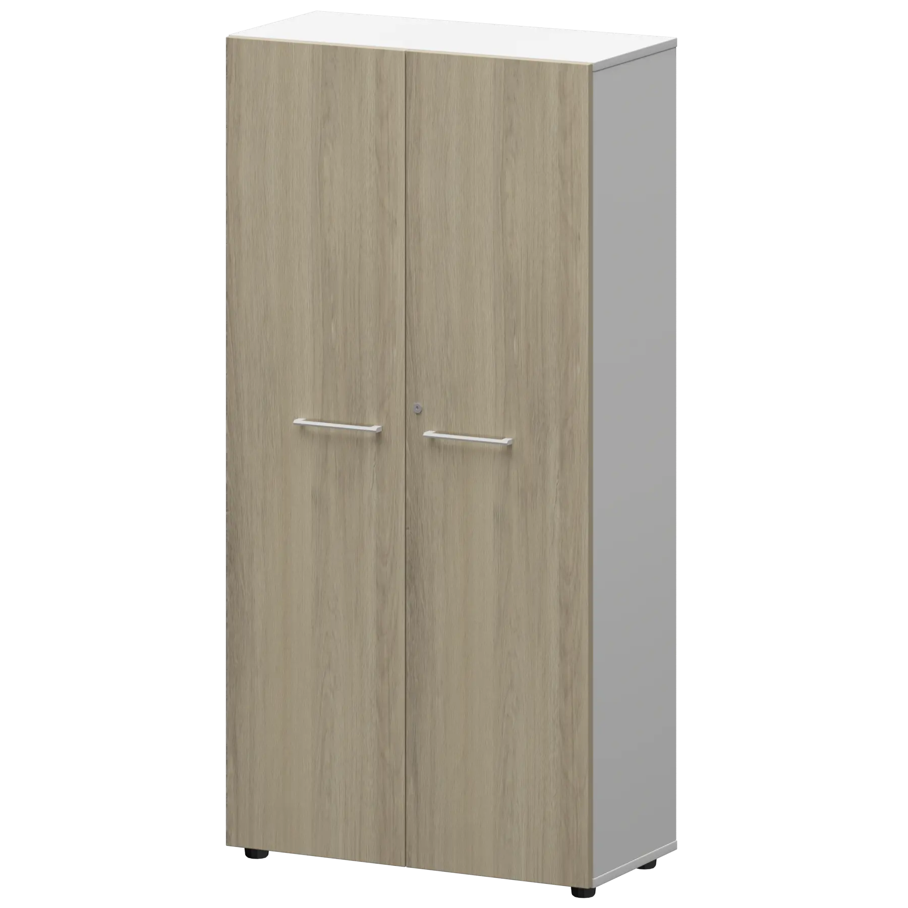 Шкаф высокий закрытый Кортез СМШ48F(Б) Кронберг/Белый