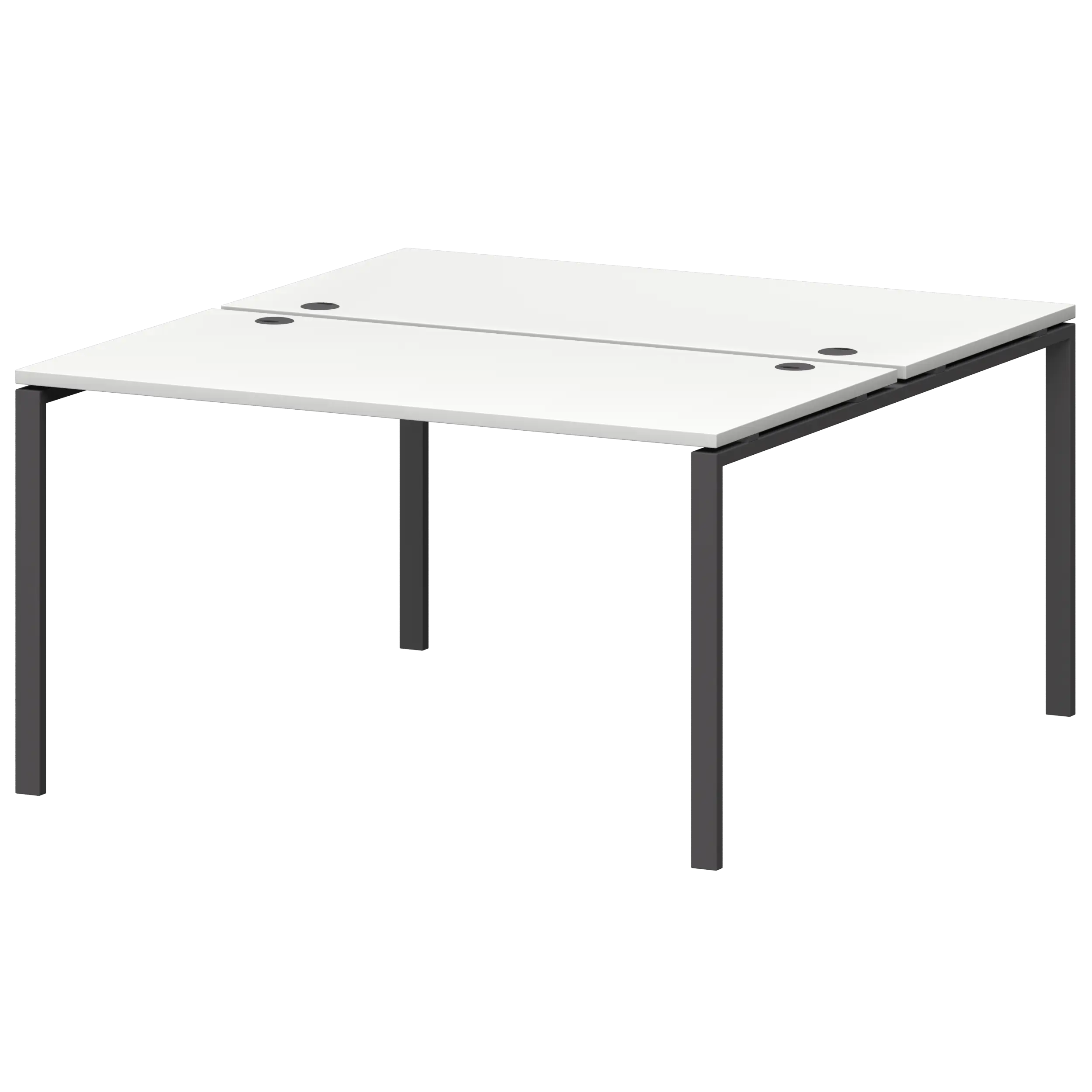 Бенч двойной на металлокаркасе Смарт СМС2-П-16К.149.Пр25 Белый/Антрацит