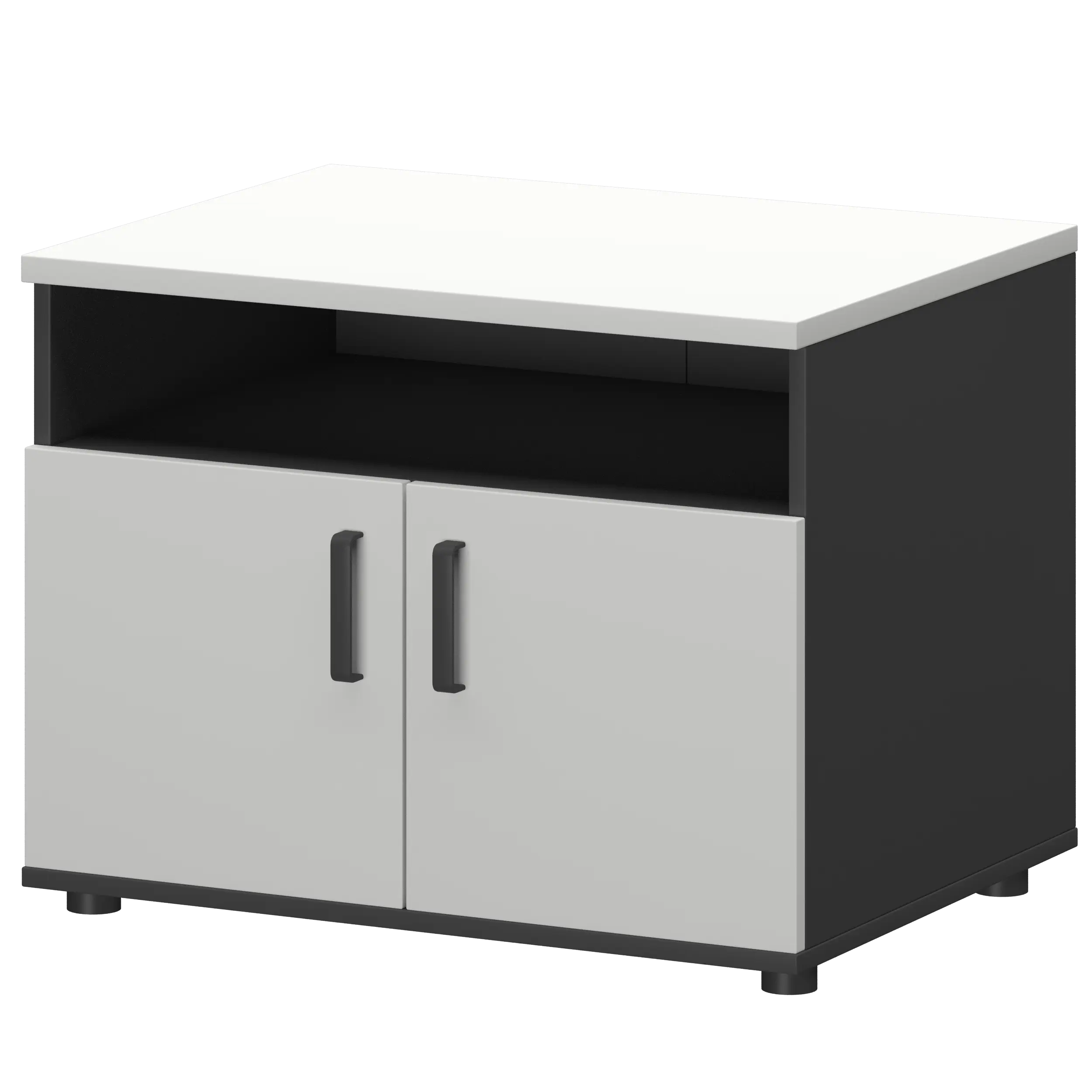 Тумба для оргтехники Смарт СМТ-2ДН Тип2 Графит/Белый