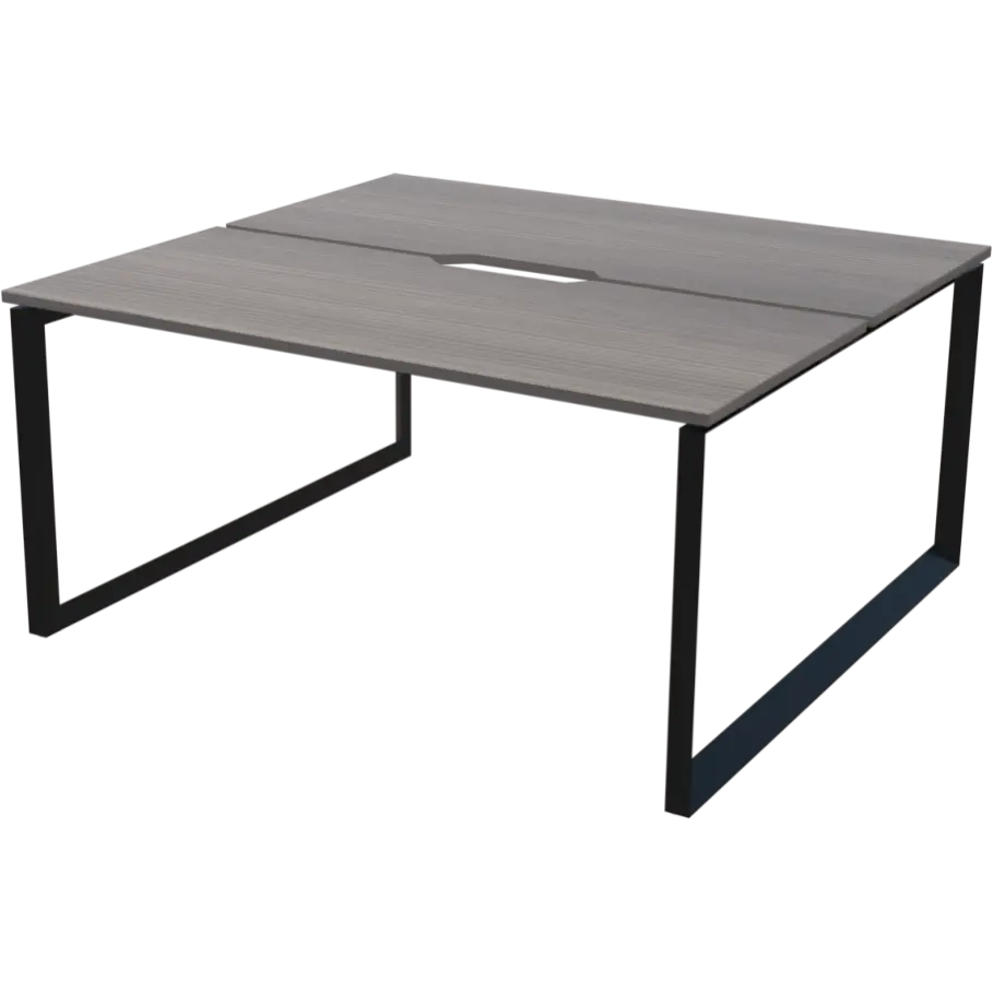 Бенч двойной на 2 рабочих места на металлокаркасе Аргентум-МП НТМП.О.Б2-160 Лиственница/Антрацит