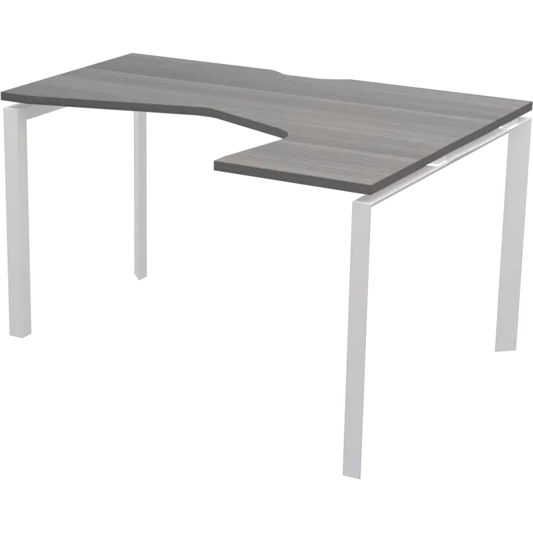 Стол эргономичный правый на металлокаркасе Аргентум-МП НТМП.П-060.ПР Лиственница/Белый