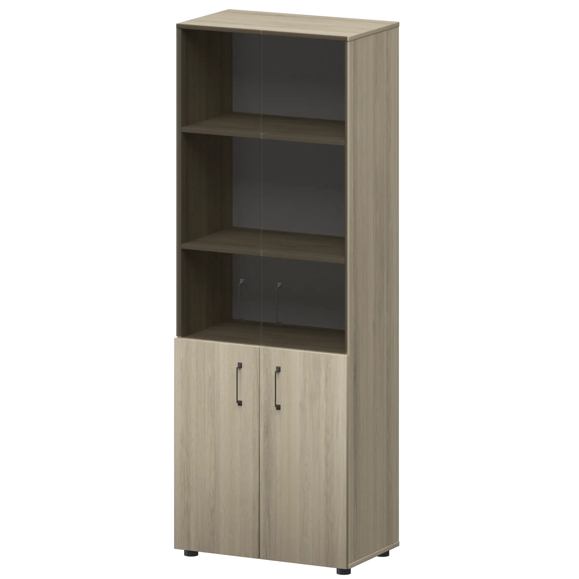 Стеллаж комбинированный с стеклянными фасадами Приоритет К-934,К-942,К-946,КФ-942,КФ-946 Кронберг