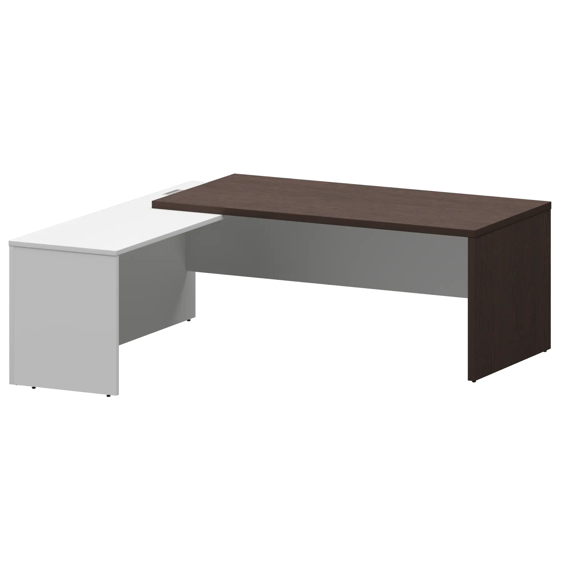 Стол руководителя левый Кортез KZP-20L Дуб венге/Белый