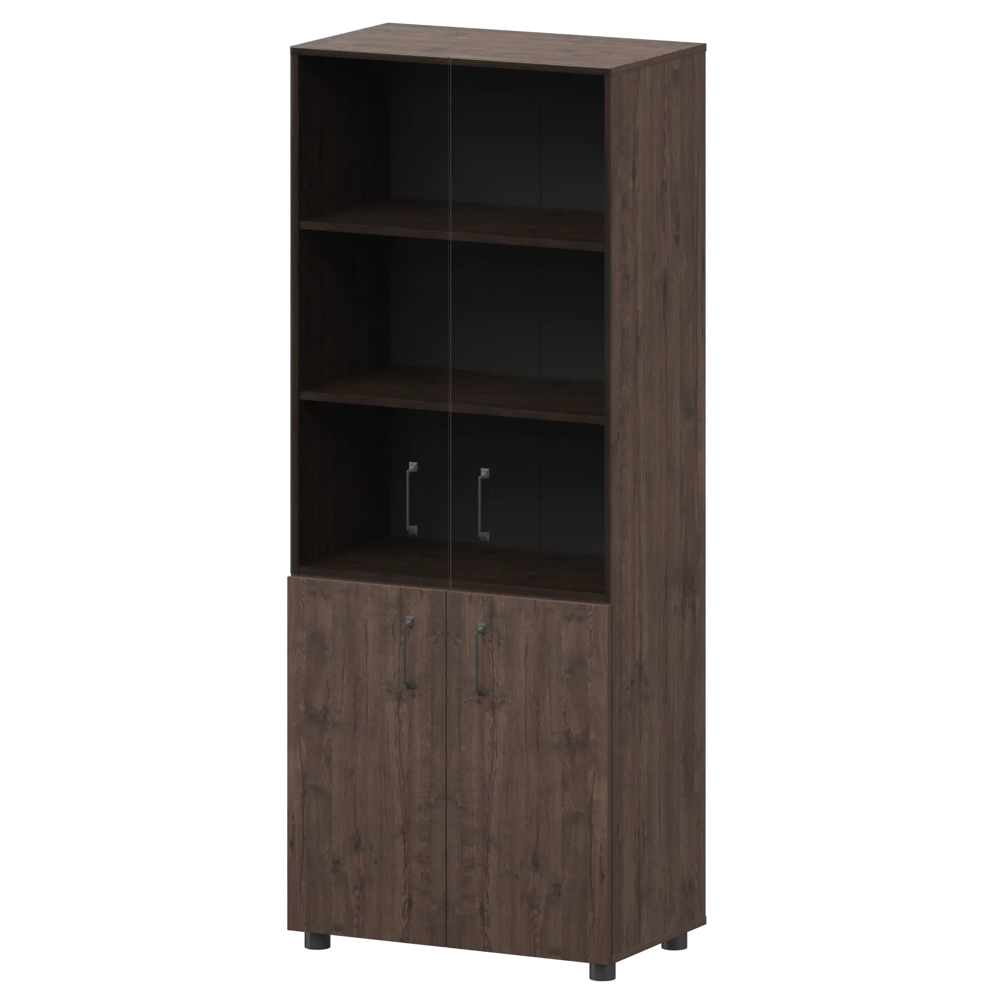 Стеллаж комбинированный с стеклянными фасадами Приоритет К-934,К-942,К-946,КФ-942,КФ-946 Дуб апрель