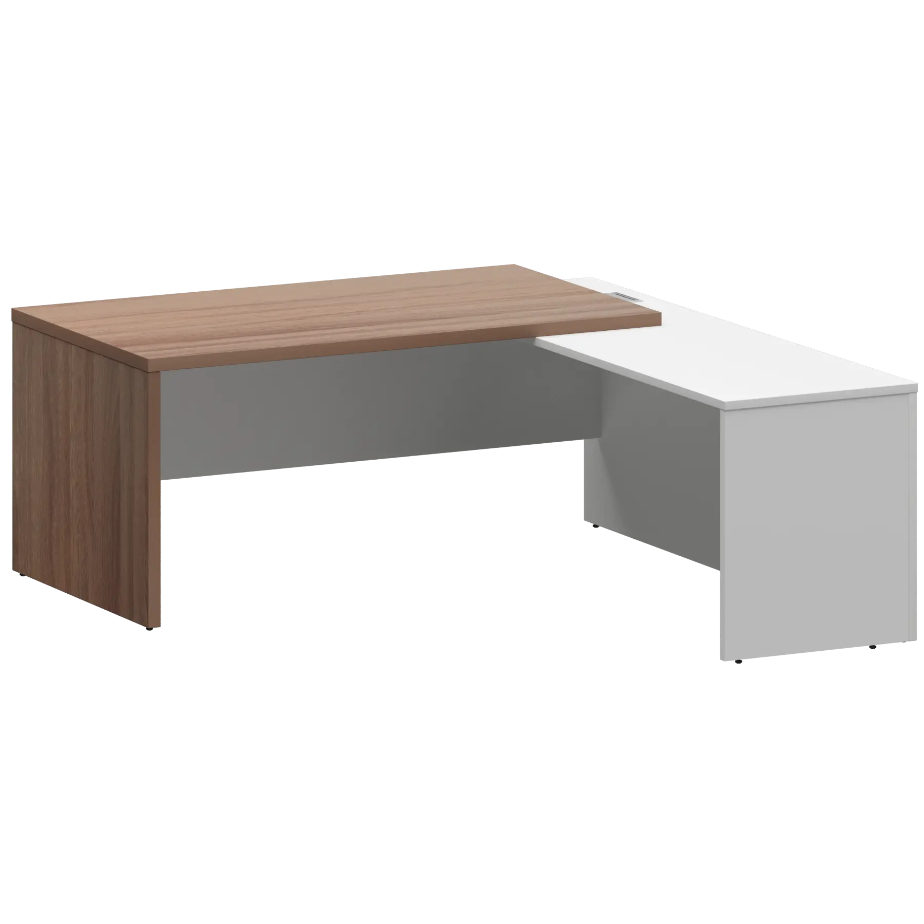 Стол руководителя правый Кортез KZP-18R Темный шимо/Белый