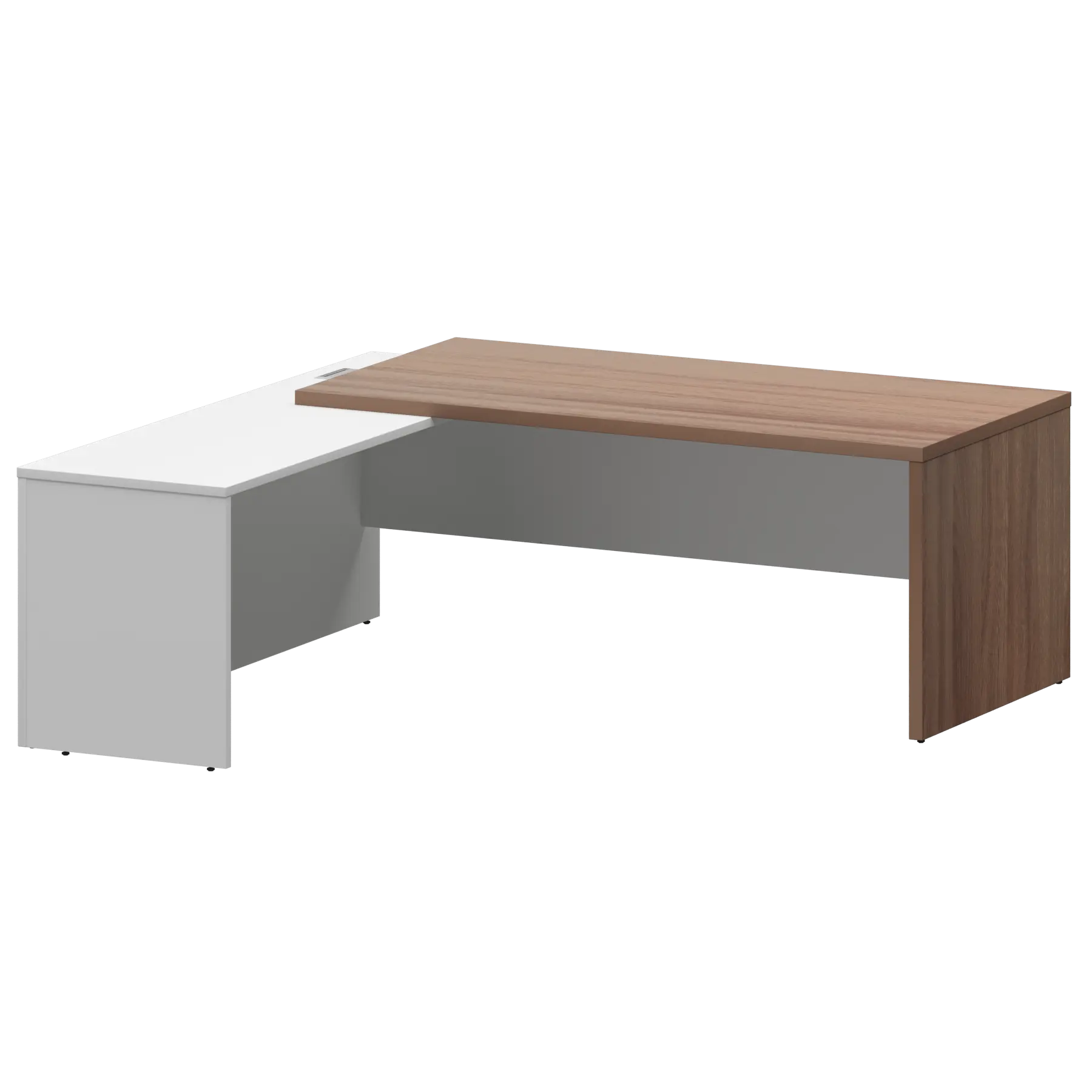 Стол руководителя левый Кортез KZP-20L Темный шимо/Белый