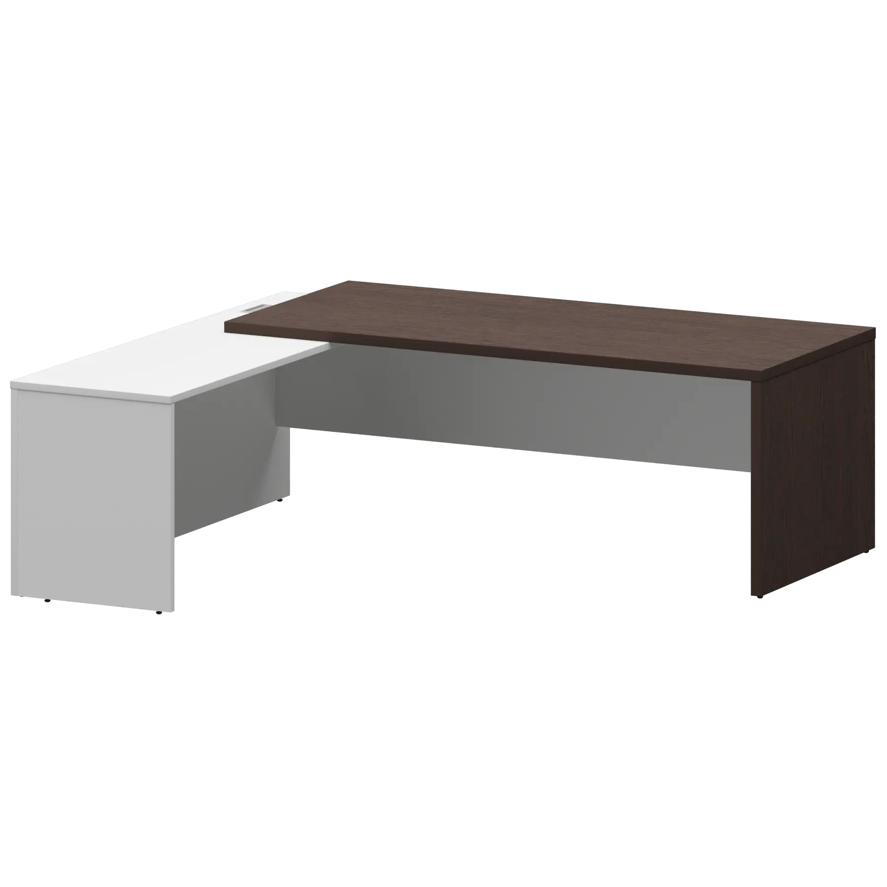 Стол руководителя левый Кортез KZP-22L Дуб венге/Белый
