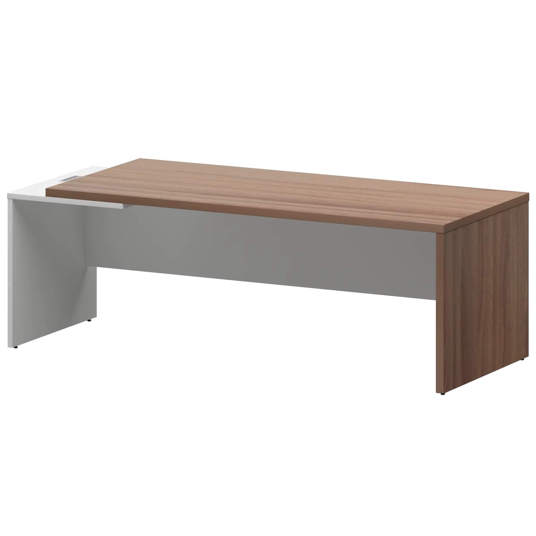 Стол руководителя левый Кортез KZ-22L Темный шимо/Белый