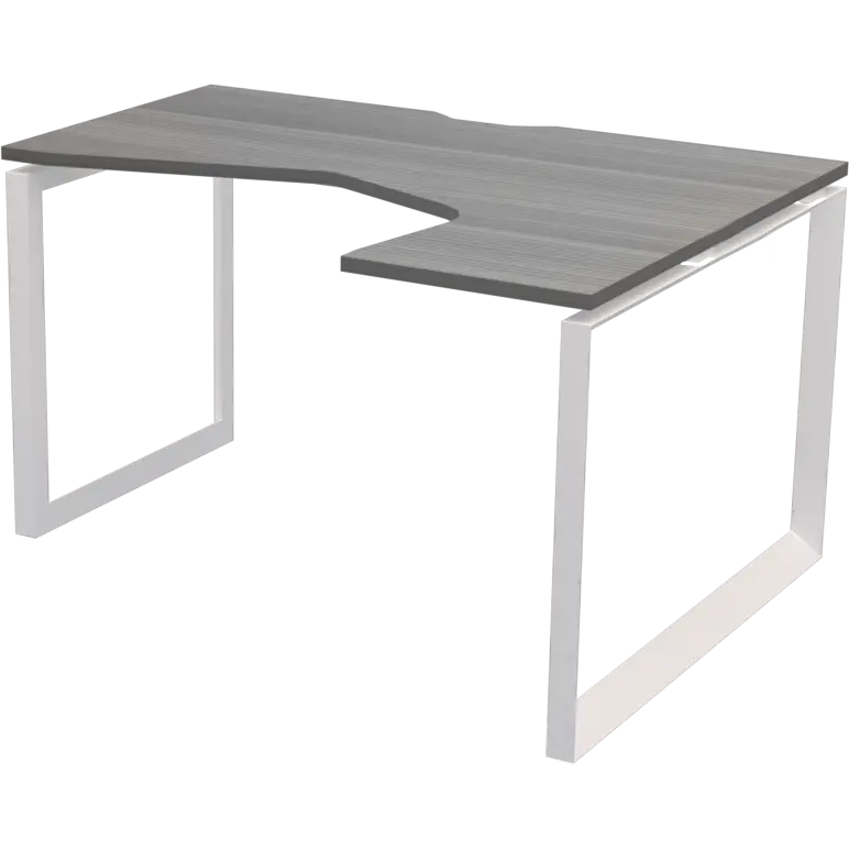 Стол эргономичный правый на металлокаркасе Аргентум-МП НТМП.О-040.ПР Лиственница/Белый