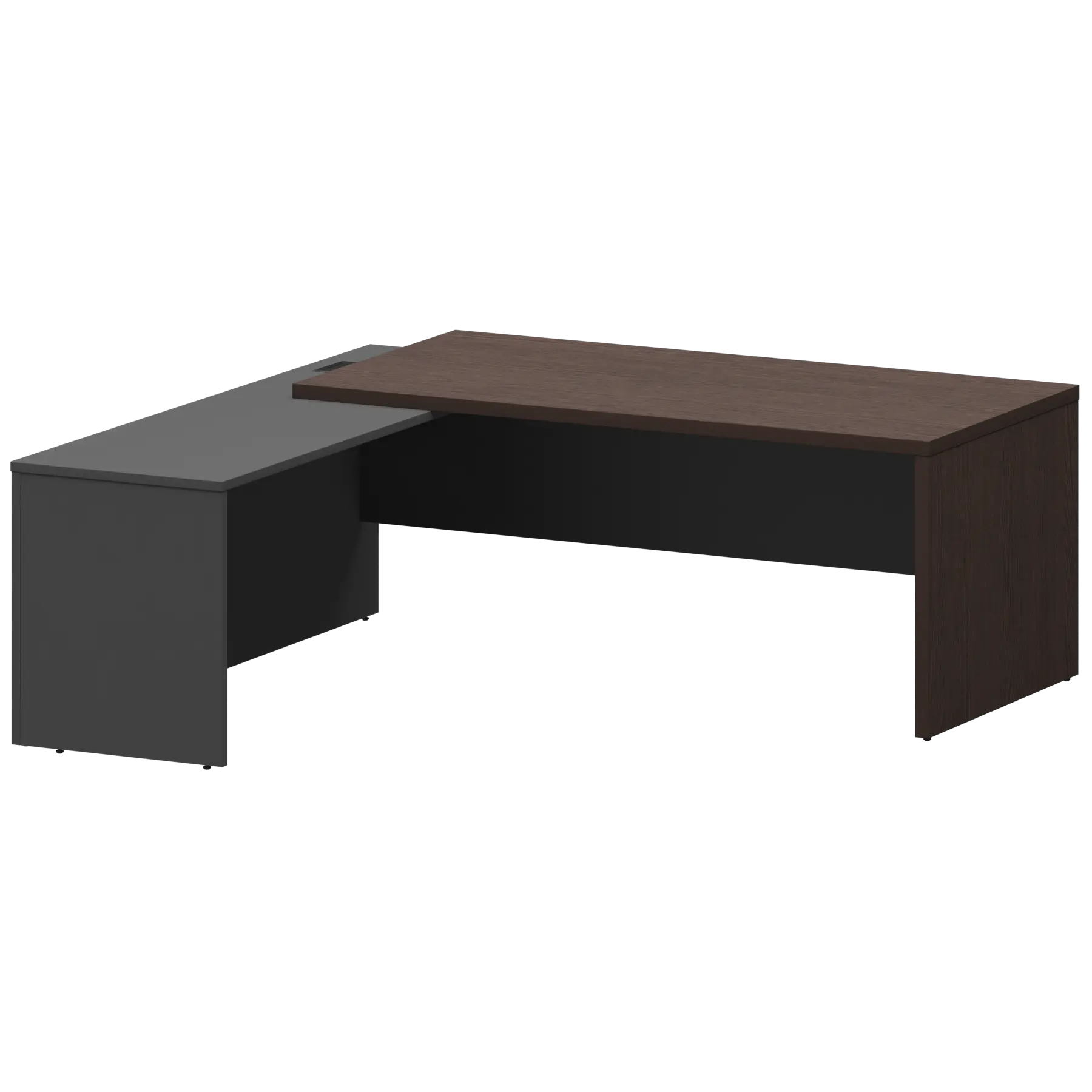 Стол руководителя левый Кортез KZP-20L Дуб венге/Графит
