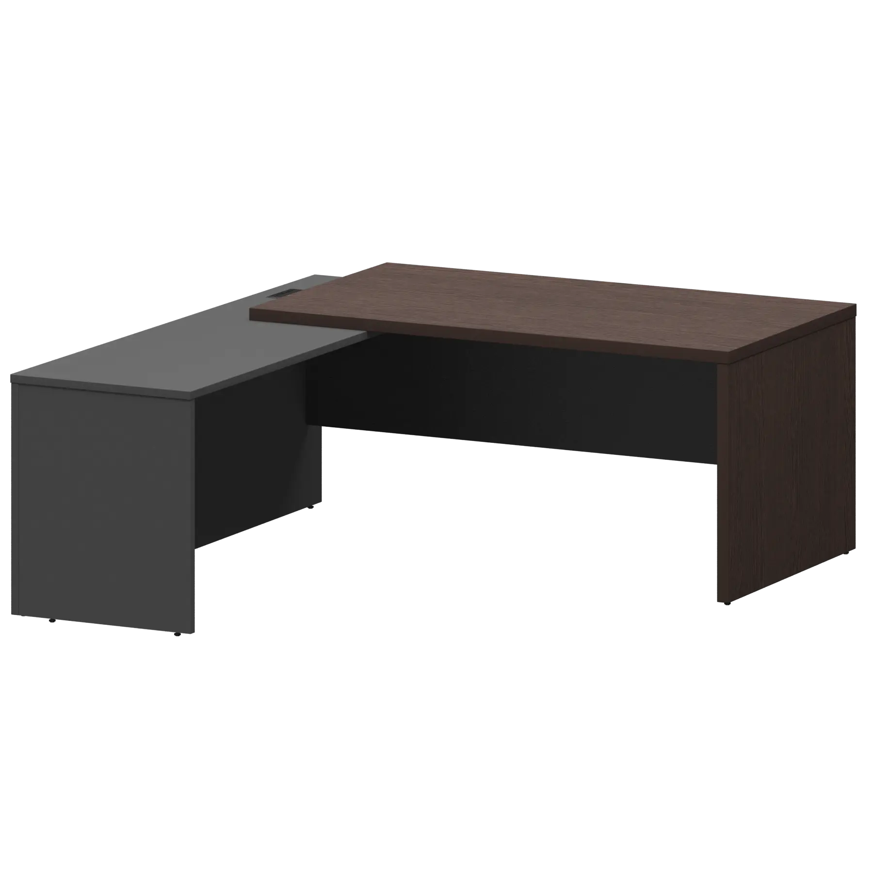 Стол руководителя левый Кортез KZP-18L Дуб венге/Графит